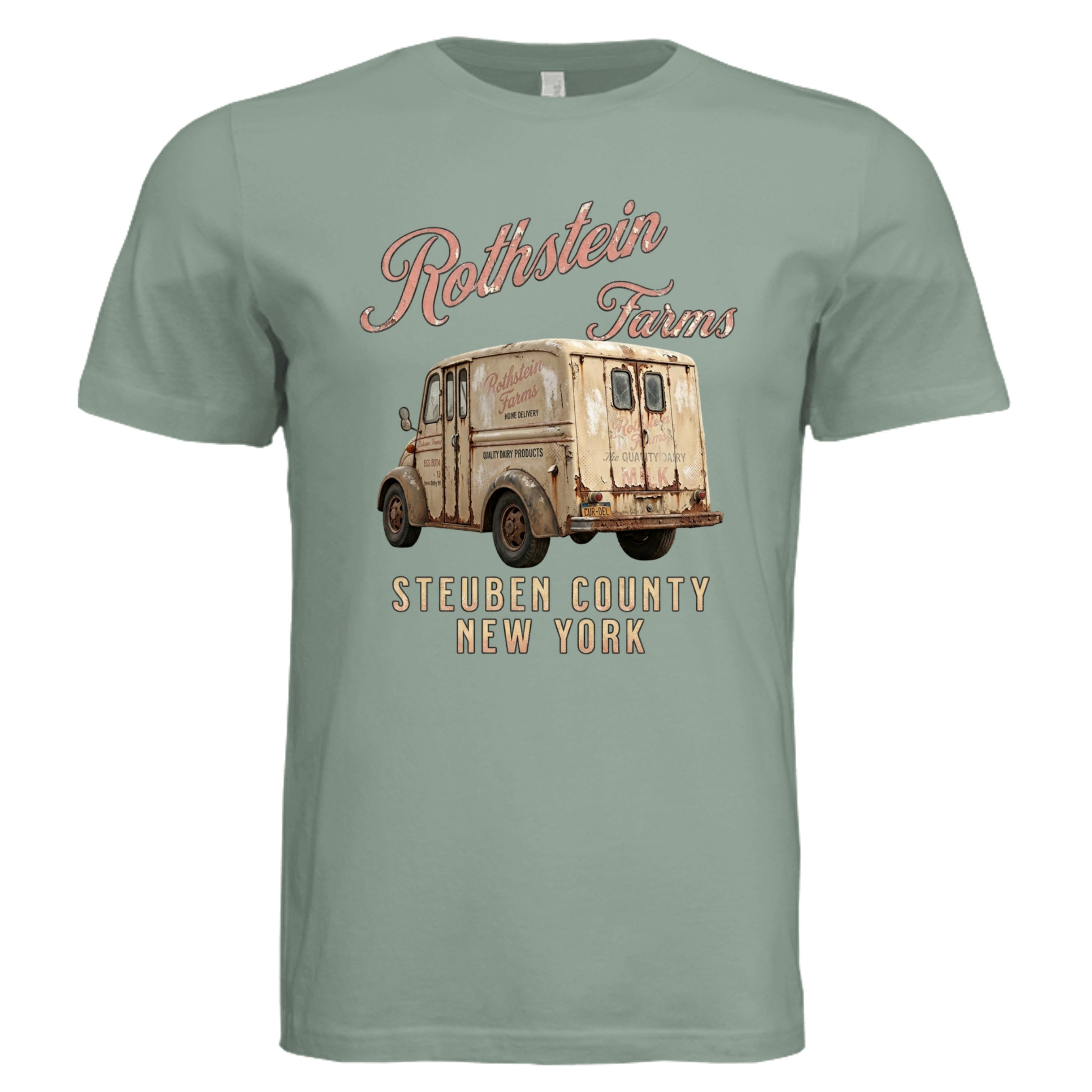Sage - Rothstein Farms retro trucker graphic tee — Carz collection by Stu Borncat Creations