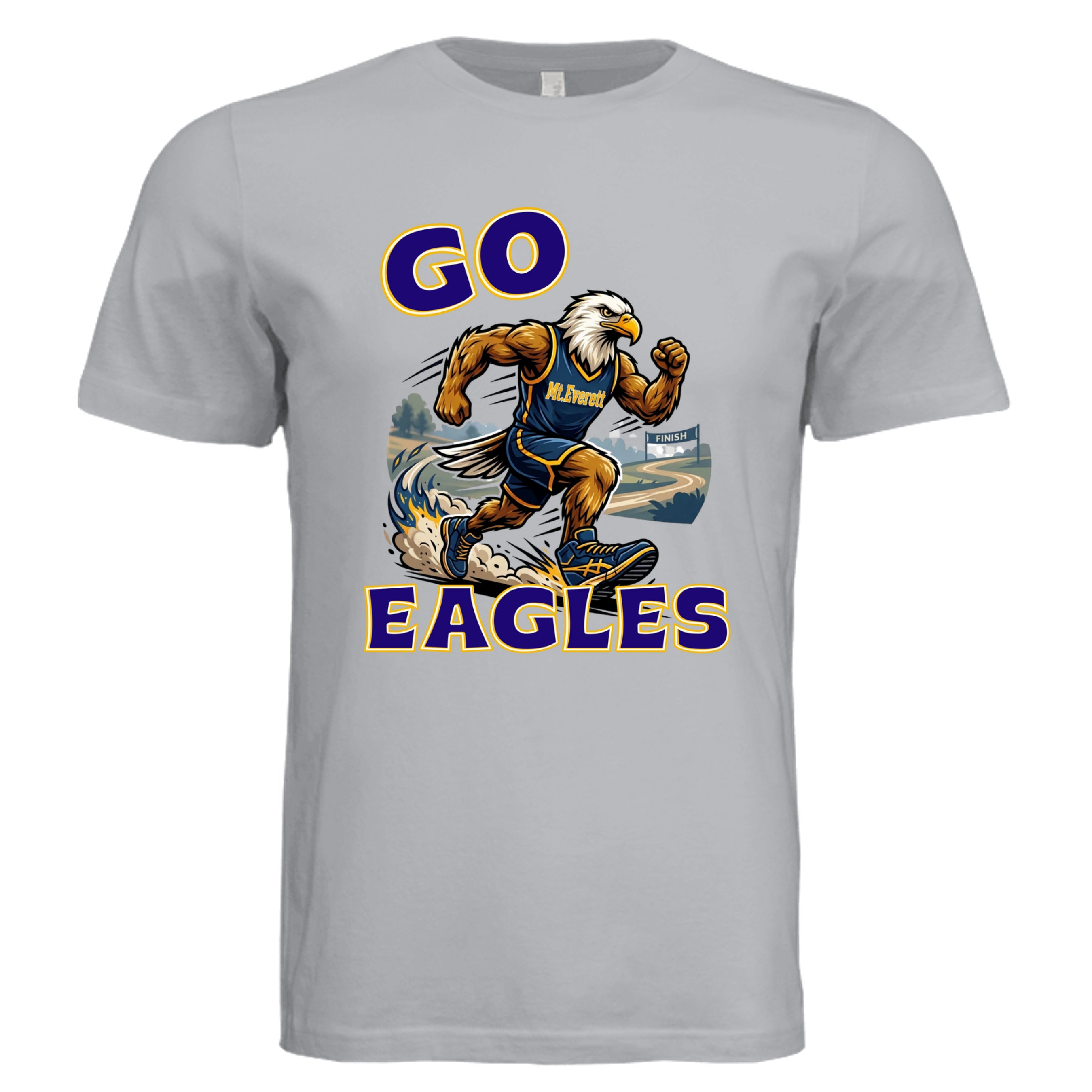 Solid Athletic Grey - Mt Everett Eagles-Go Eagles Cross Country adult t-shirt — school spirit apparel by Stu Borncat Creations