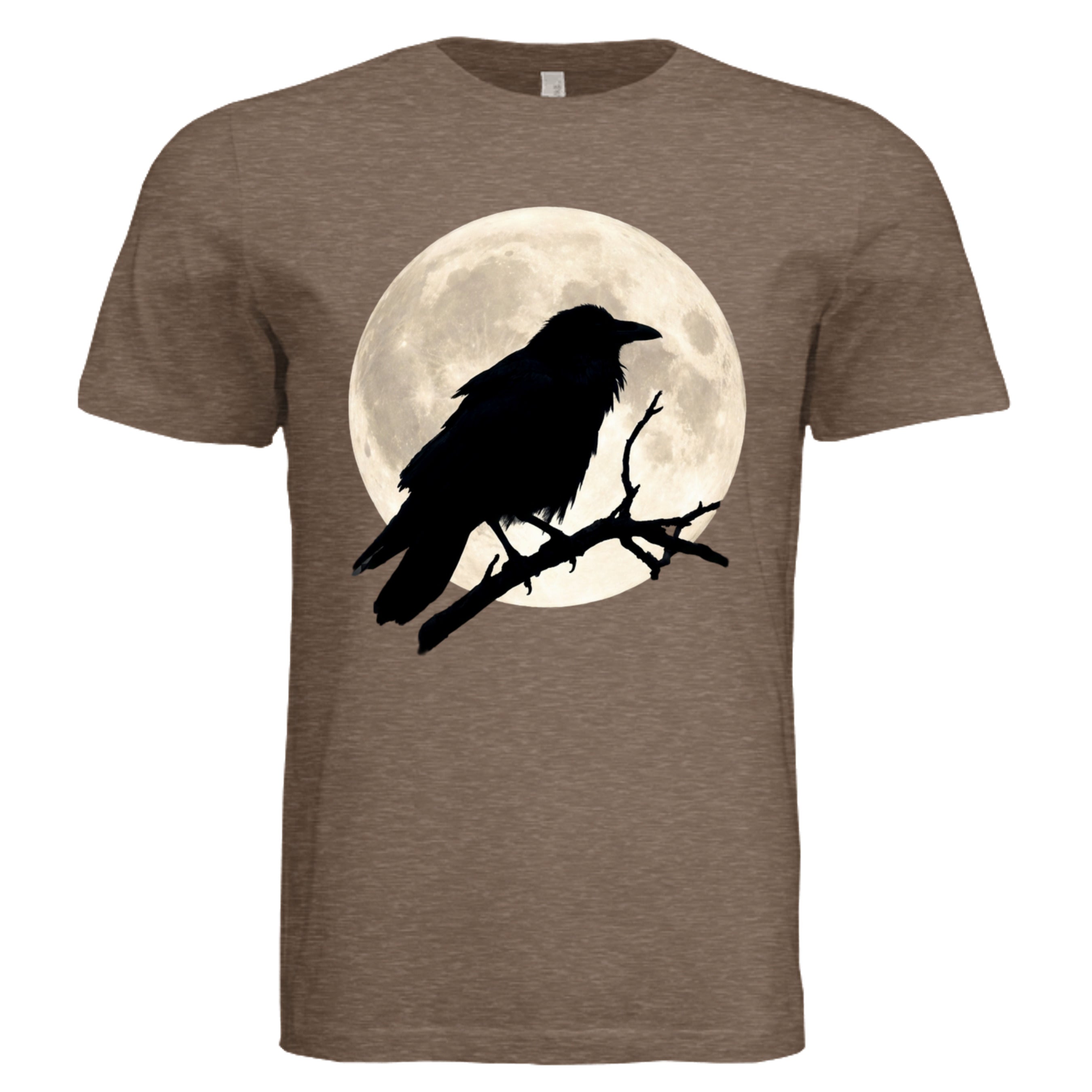 Vintage Brown -  Scary Crow creepy scarecrow Halloween graphic tee — spooky season DTF print by Stu Borncat Creations