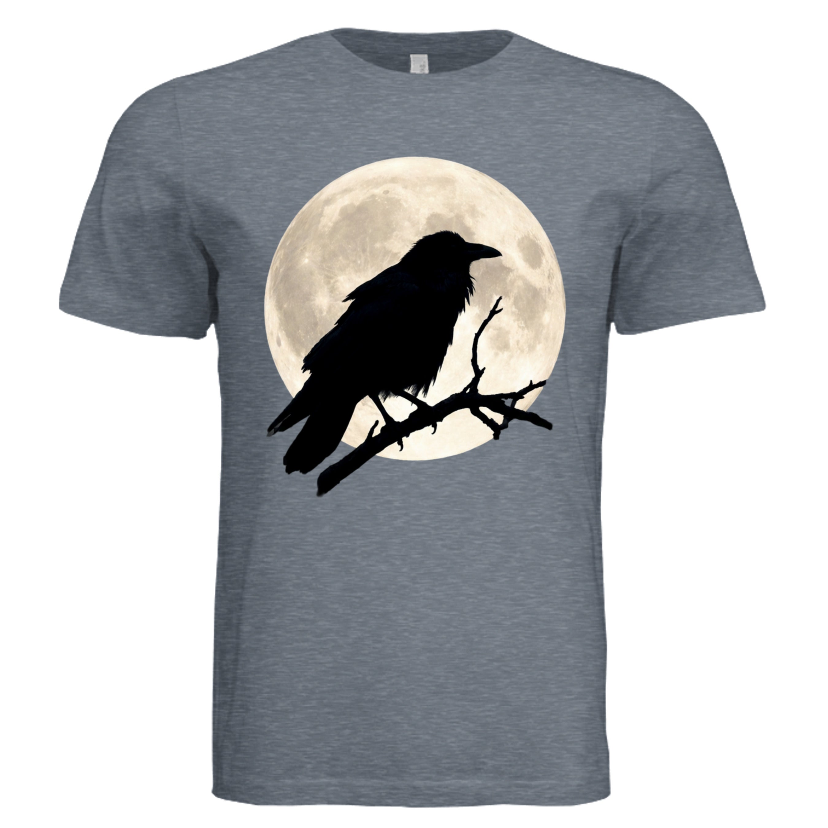 Vintage Denim - Scary Crow creepy scarecrow Halloween graphic tee — spooky season DTF print by Stu Borncat Creations