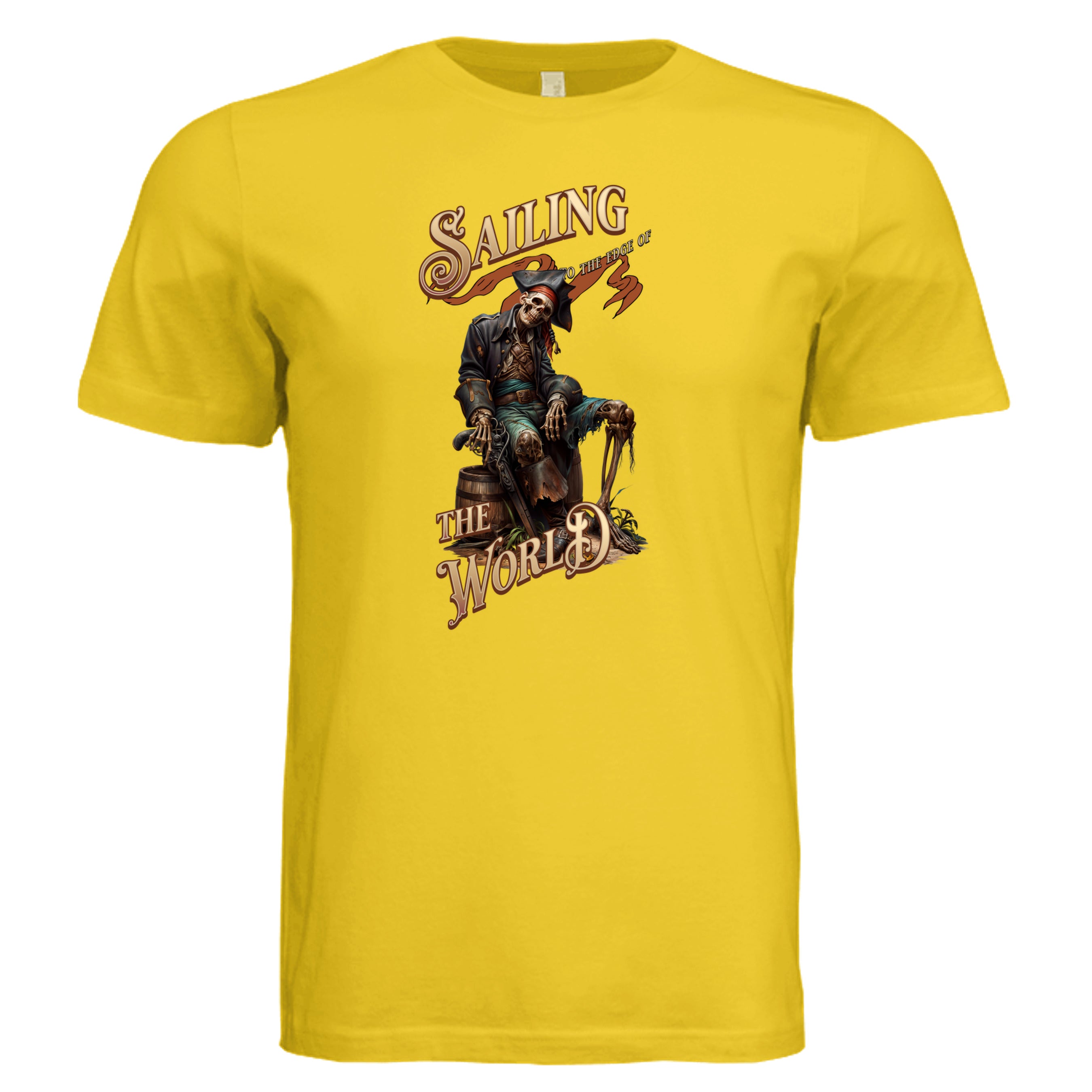 MAIZE YELLOW - Spooky ghost ship sailing Halloween graphic tee — nautical DTF print by Stu Borncat Creations