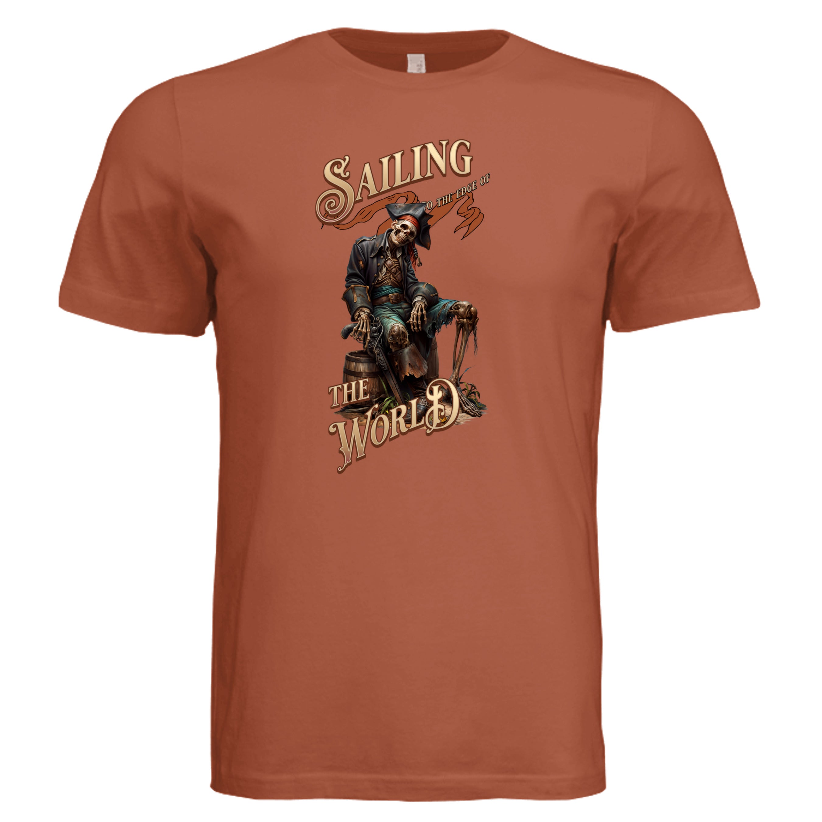 Autumn -  Spooky ghost ship sailing Halloween graphic tee — nautical DTF print by Stu Borncat Creations