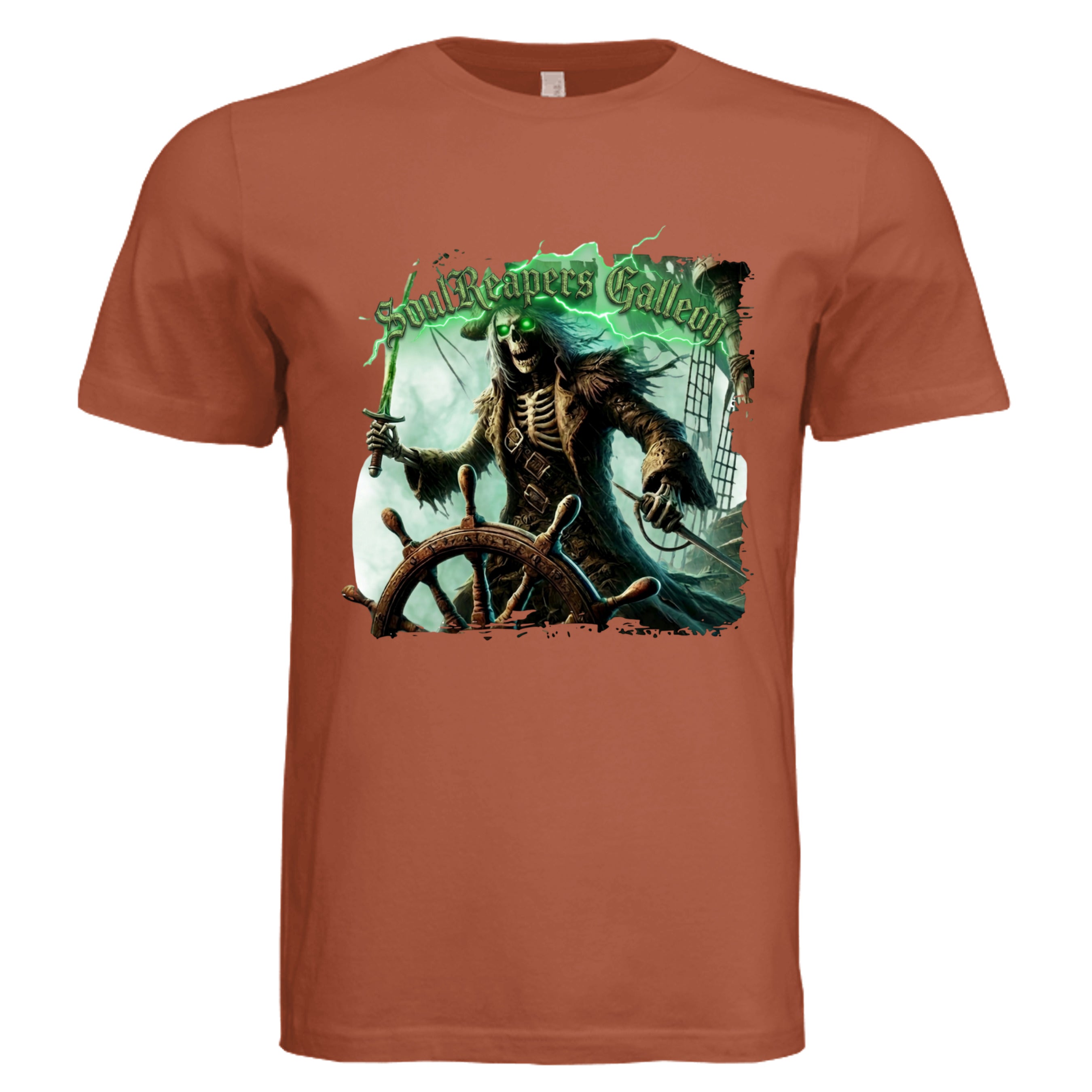 Autumn - Soul Reaper Galleon dark nautical Halloween graphic tee — spooky season DTF print by Stu Borncat Creations