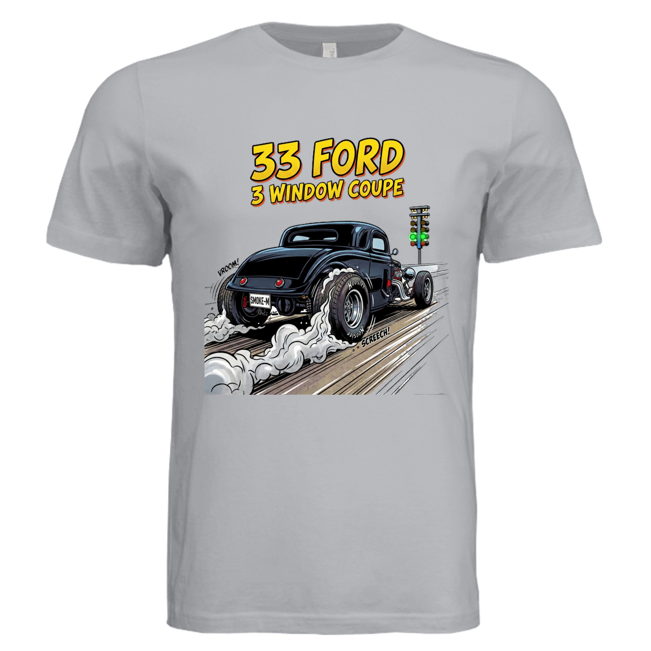 Solid Athletic Grey - 33 Ford Coupe comic car lover graphic tee — Carz collection by Stu Borncat Creations