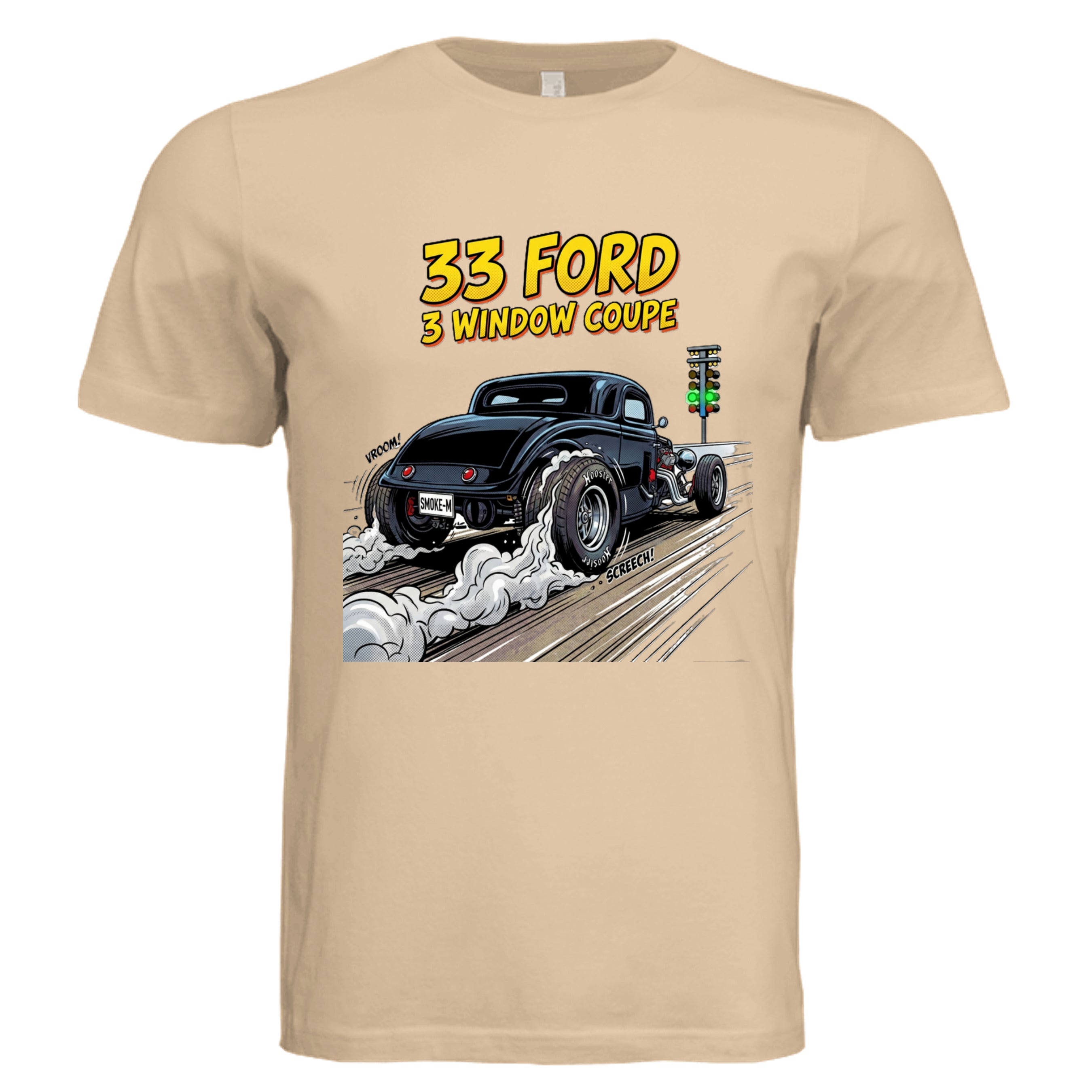 Sand Dune - 33 Ford Coupe comic car lover graphic tee — Carz collection by Stu Borncat Creations