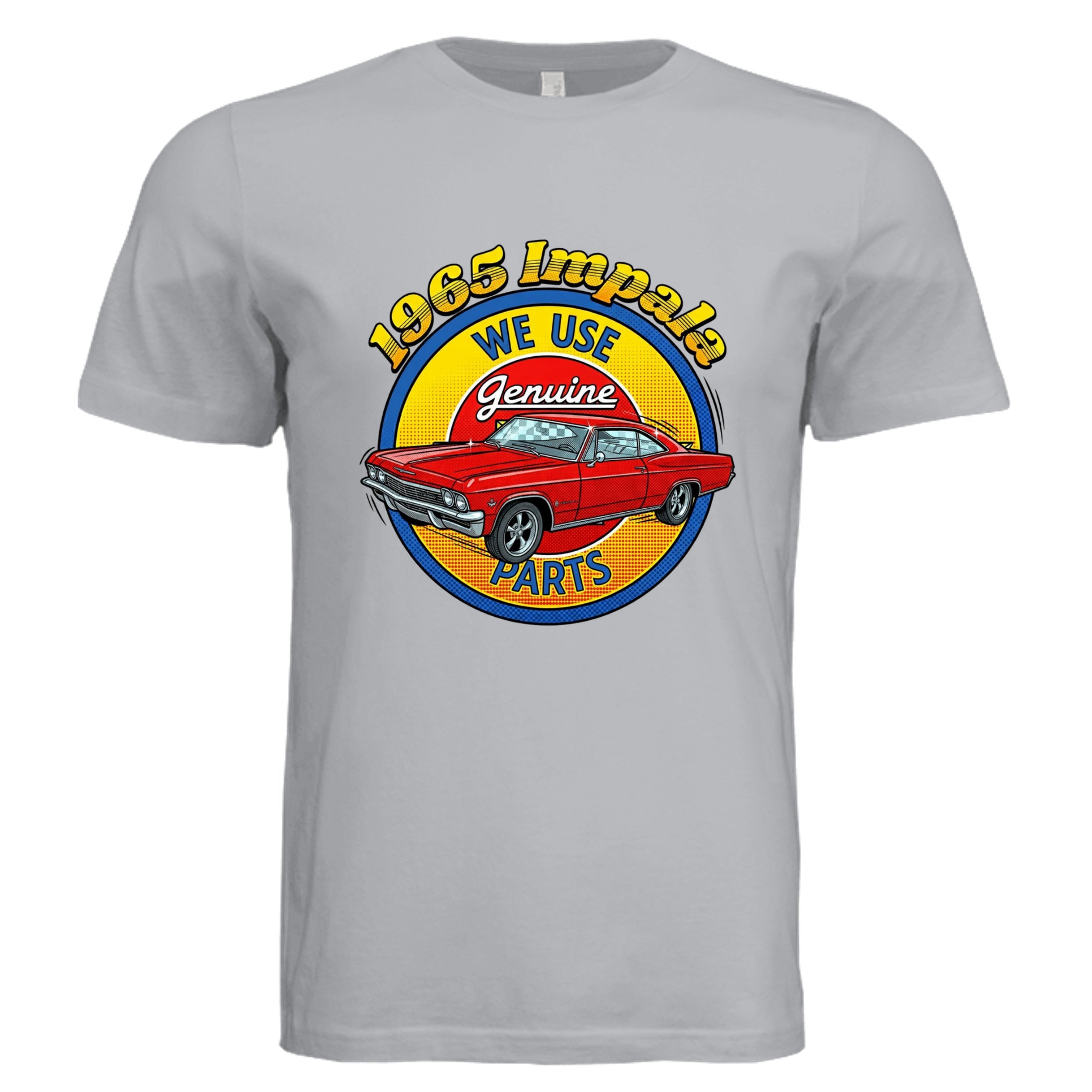 Solid Athletic Grey - 65 Impala comic car lover graphic tee — Carz collection by Stu Borncat Creations