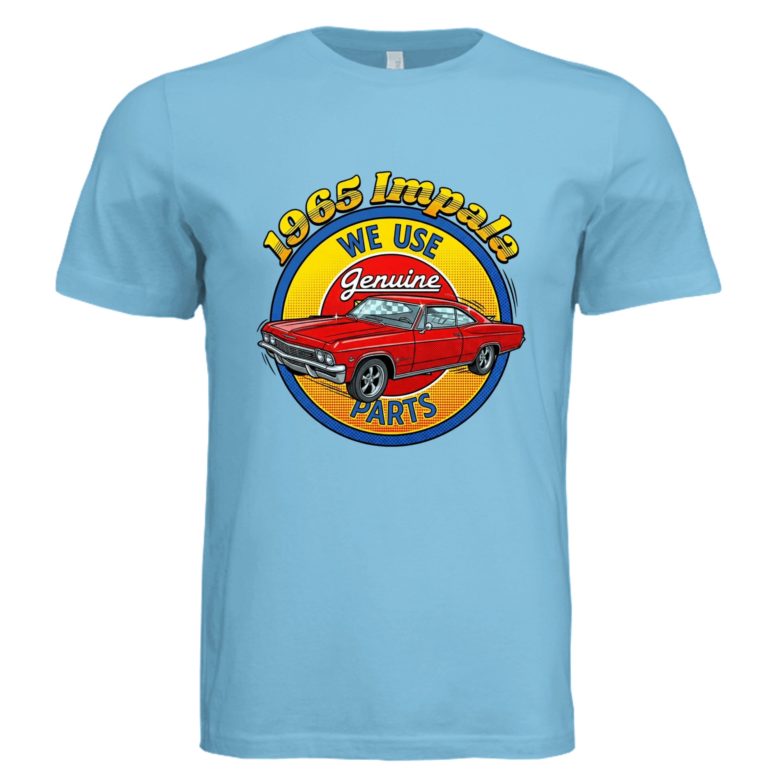 TURQUOISE - 65 Impala comic car lover graphic tee — Carz collection by Stu Borncat Creations