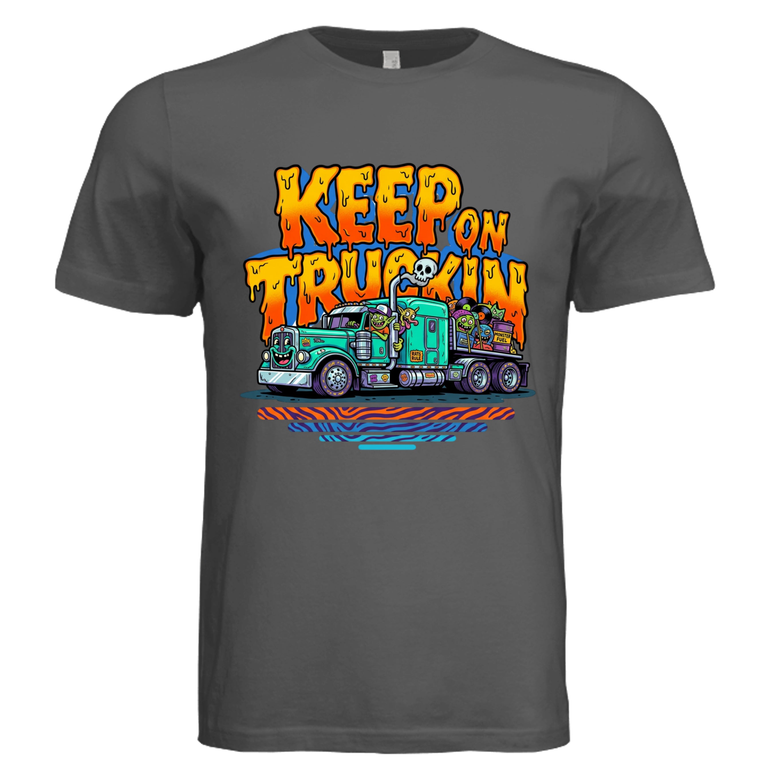 ASPHALT - Keep on Truckin' low brow trucker graphic tee — Carz collection by Stu Borncat Creations