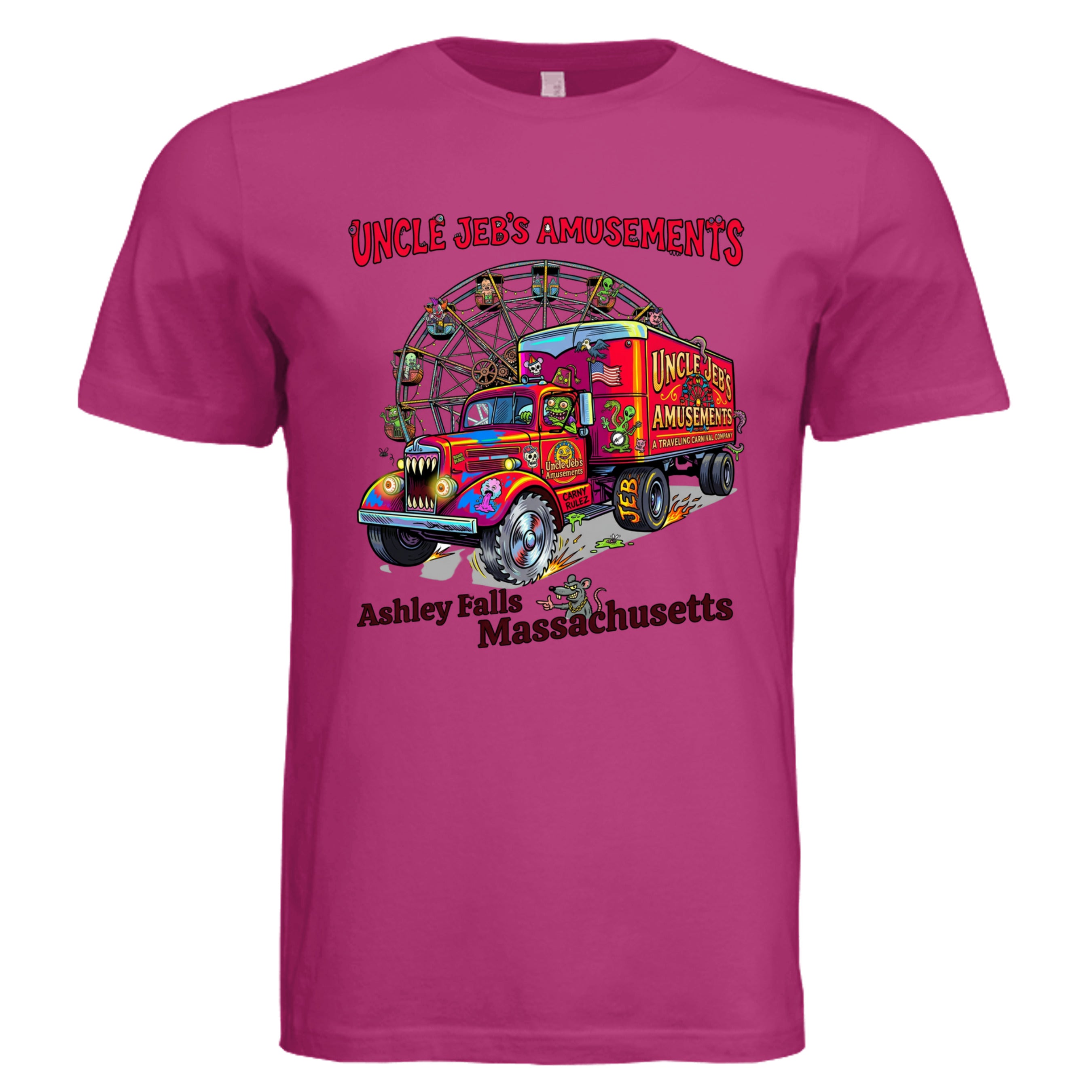 BERRY - Mass Uncle Jeb's low brow trucker graphic tee — Carz collection by Stu Borncat Creations
