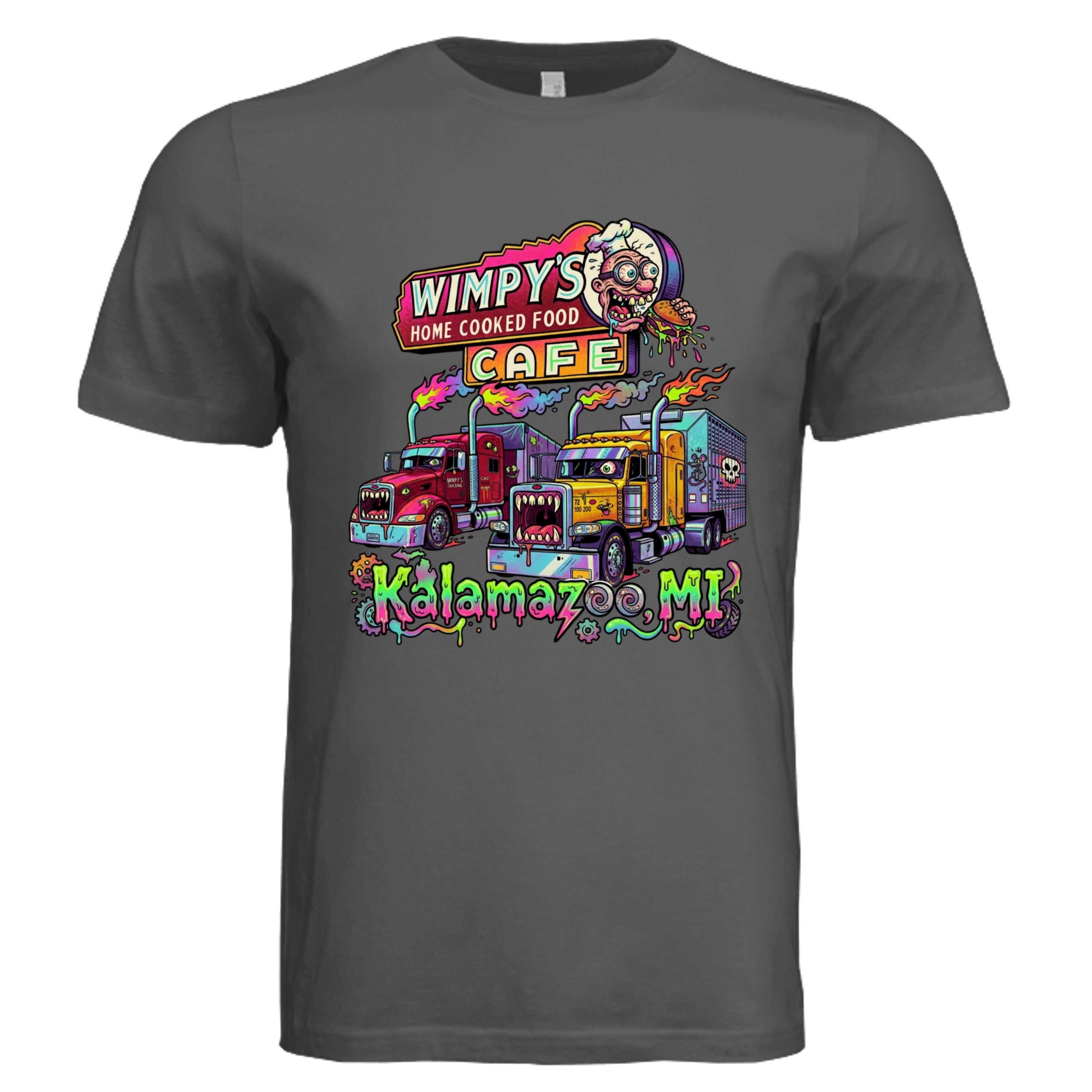 ASPHALT - Michigan Truck low brow trucker graphic tee — Carz collection by Stu Borncat Creations