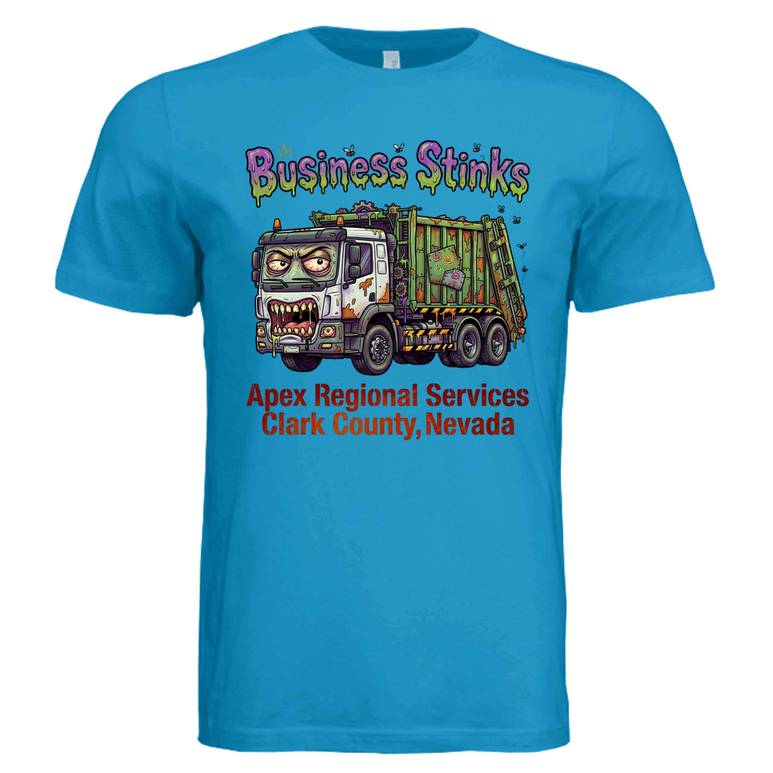 Electric Blue - Nevada Truck low brow trucker graphic tee — Carz collection by Stu Borncat Creations