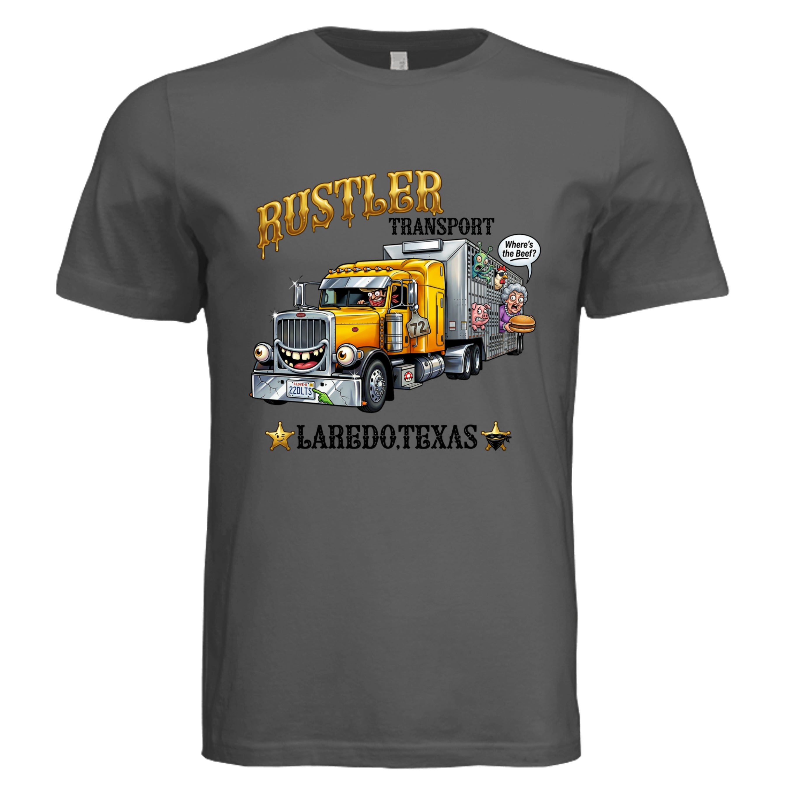 ASPHALT - Texas Truck low brow trucker graphic tee — Carz collection by Stu Borncat Creations