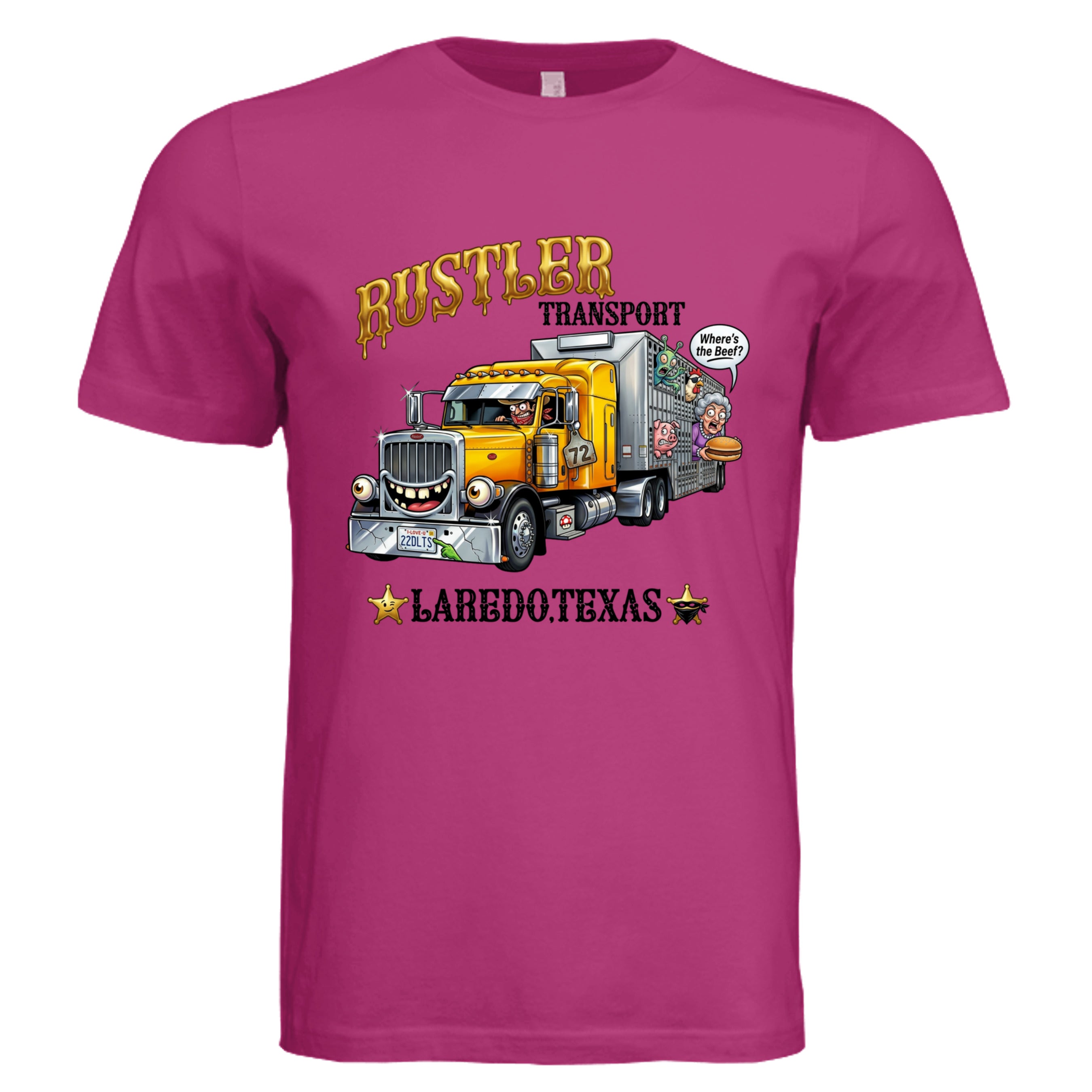 BERRY - Texas Truck low brow trucker graphic tee — Carz collection by Stu Borncat Creations