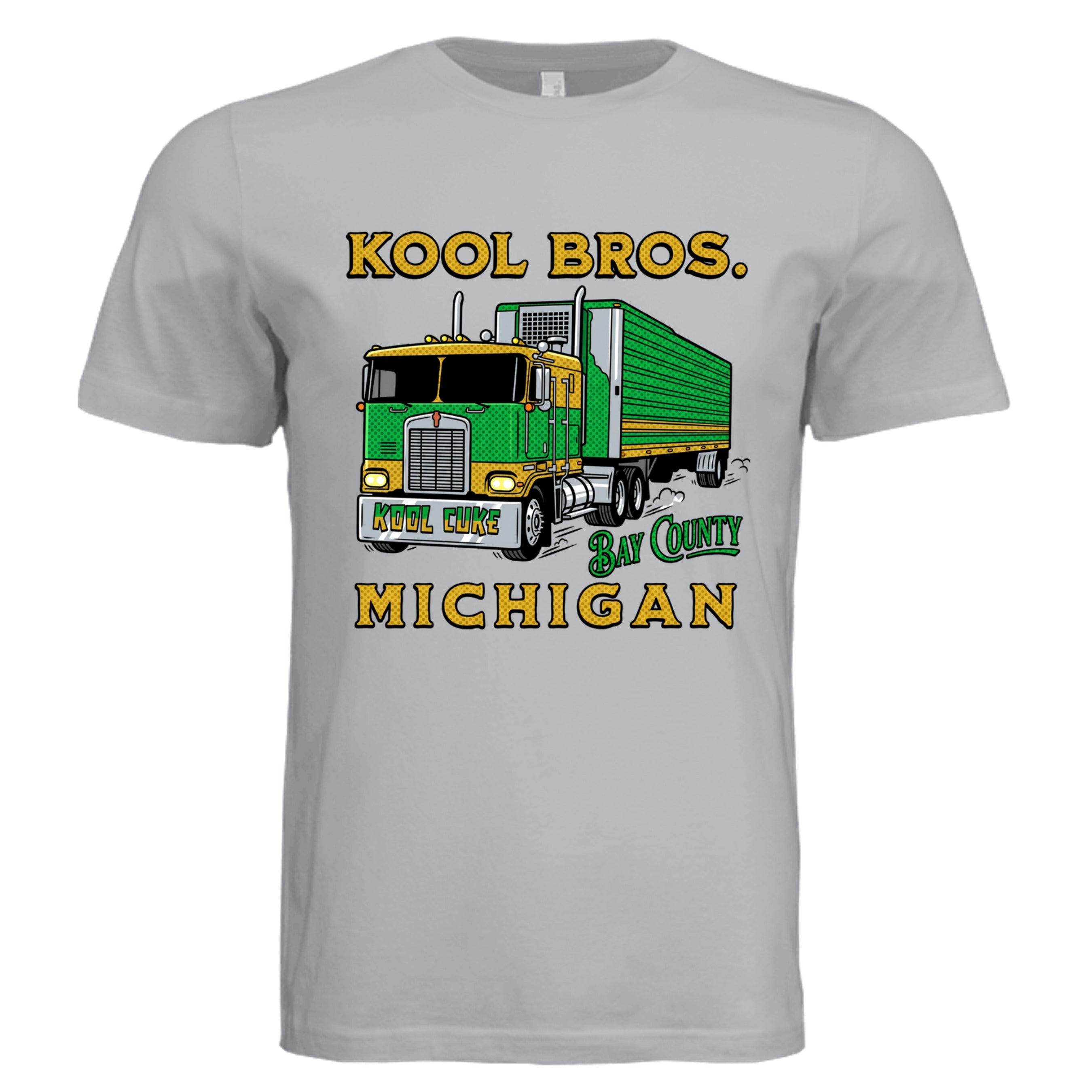 Solid Athletic Grey - Michigan Kool Brothers comic trucker graphic tee — Carz collection by Stu Borncat Creations