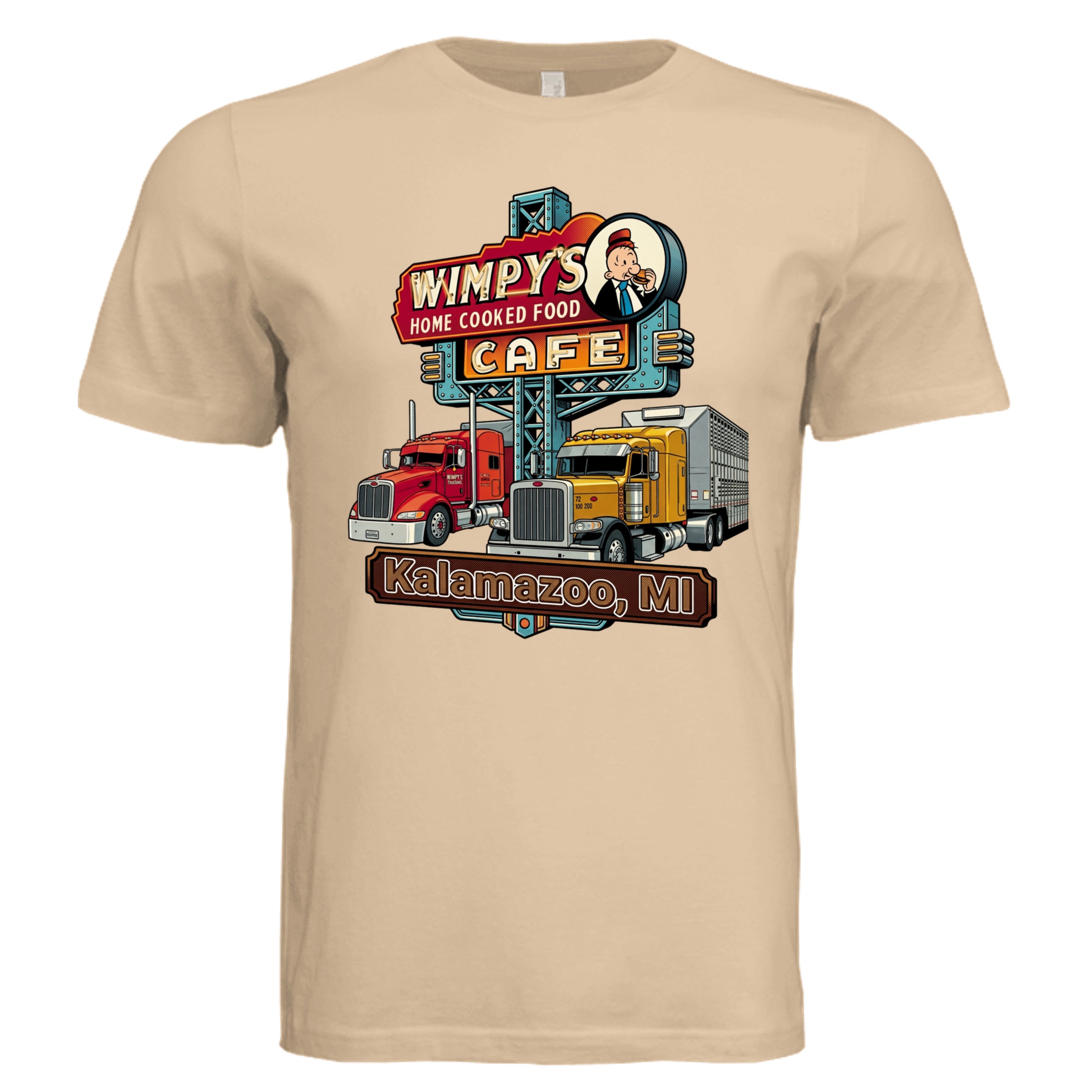 Sand Dune -  Michigan Truck comic trucker graphic tee — Carz collection by Stu Borncat Creations