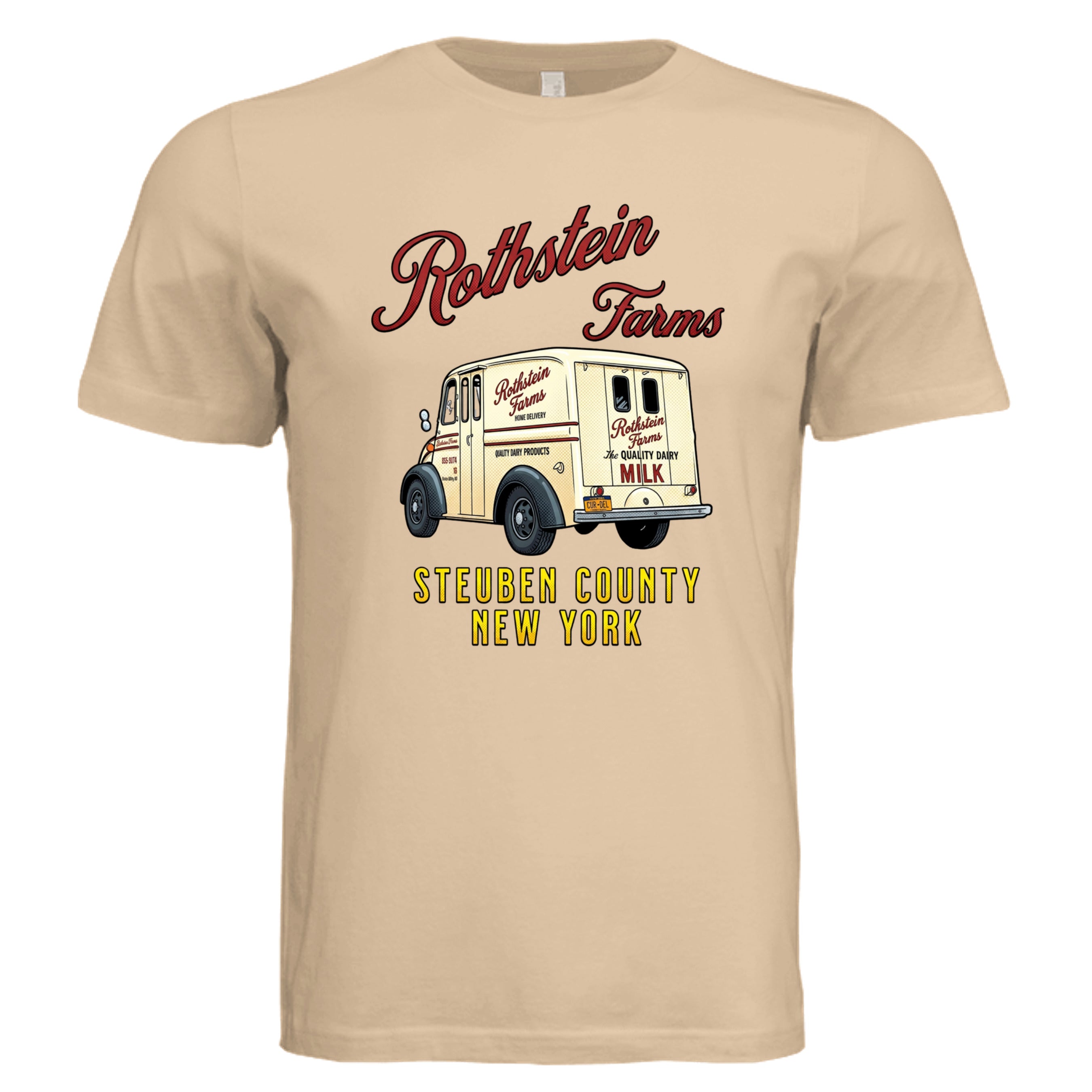 Sand Dune - New York Milktruck comic trucker graphic tee — Carz collection by Stu Borncat Creations