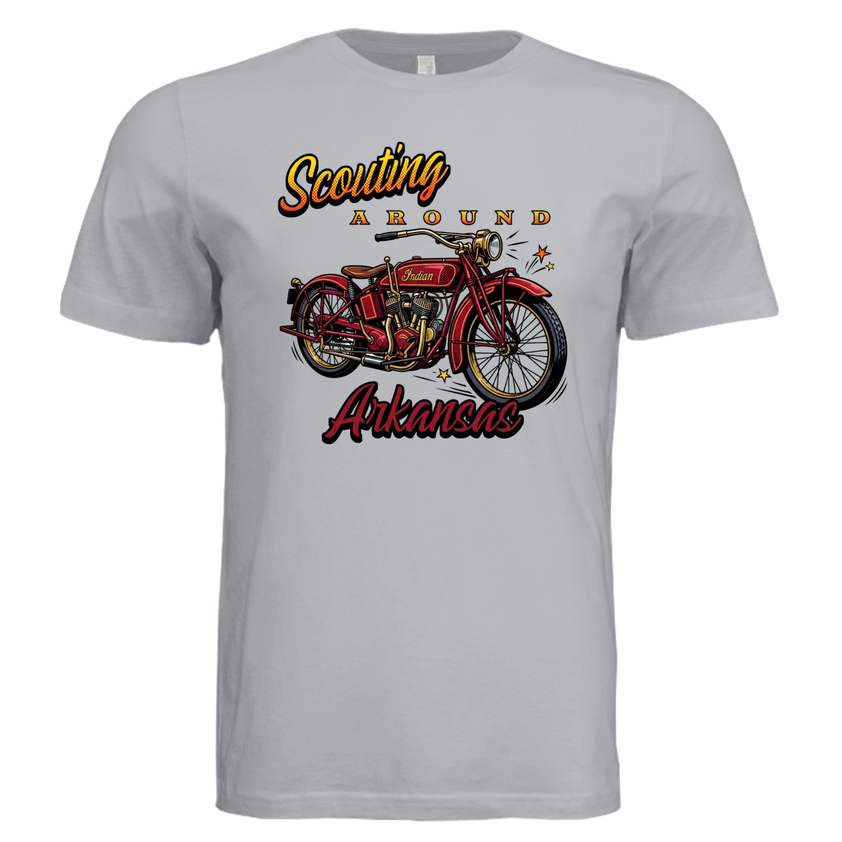 Solid Athletic Grey - Scouting Around comic biker graphic tee — Carz collection by Stu Borncat Creations