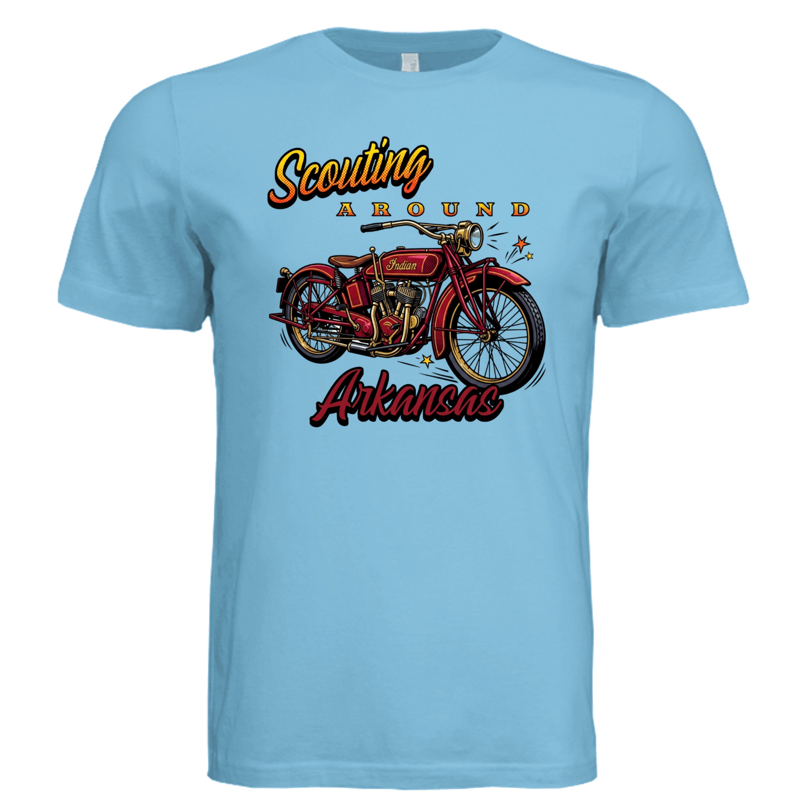 TURQUOISE - Scouting Around comic biker graphic tee — Carz collection by Stu Borncat Creations