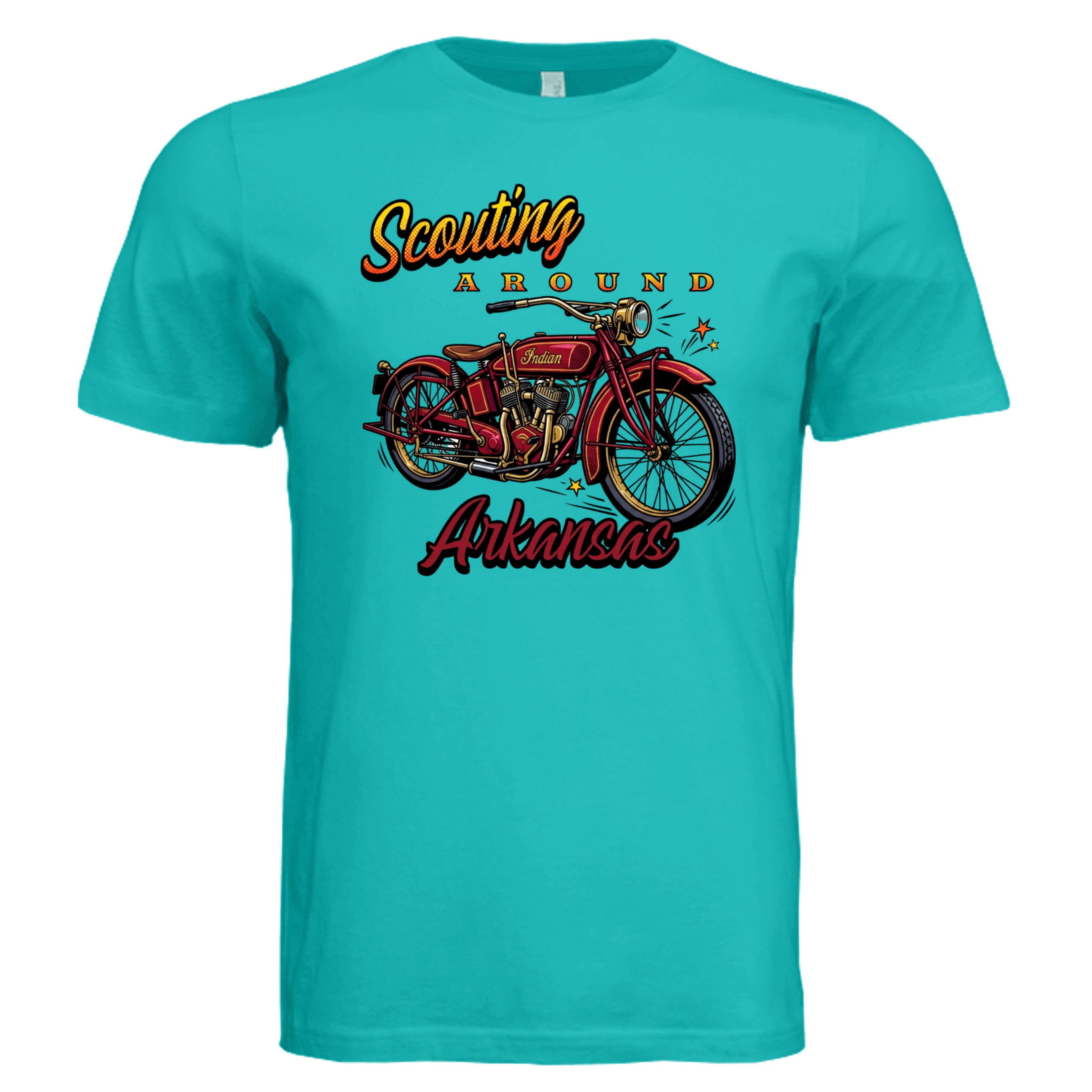 TEAL - Scouting Around comic biker graphic tee — Carz collection by Stu Borncat Creations