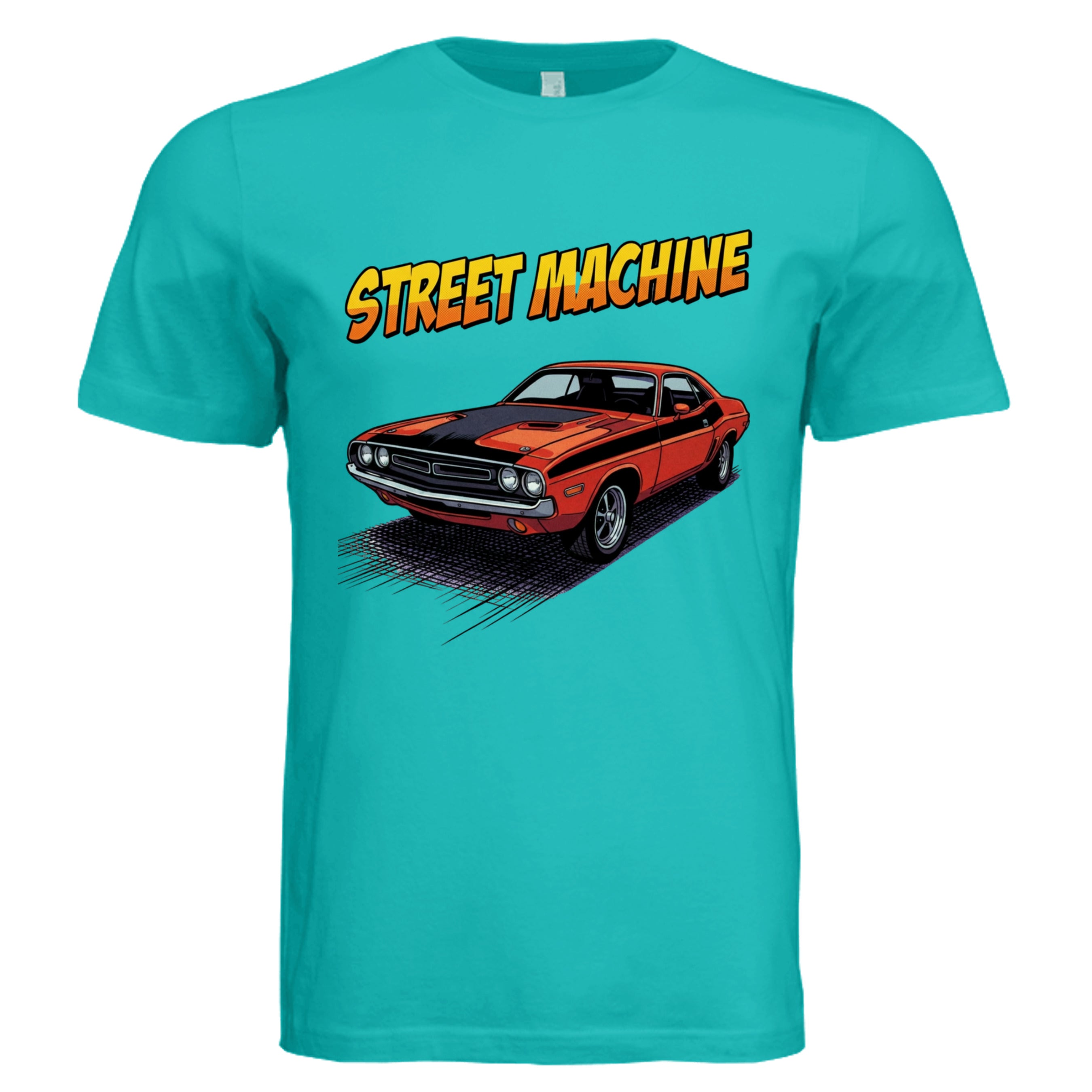 TEAL - — Street Machine comic car lover graphic tee — Carz collection by Stu Borncat Creations
