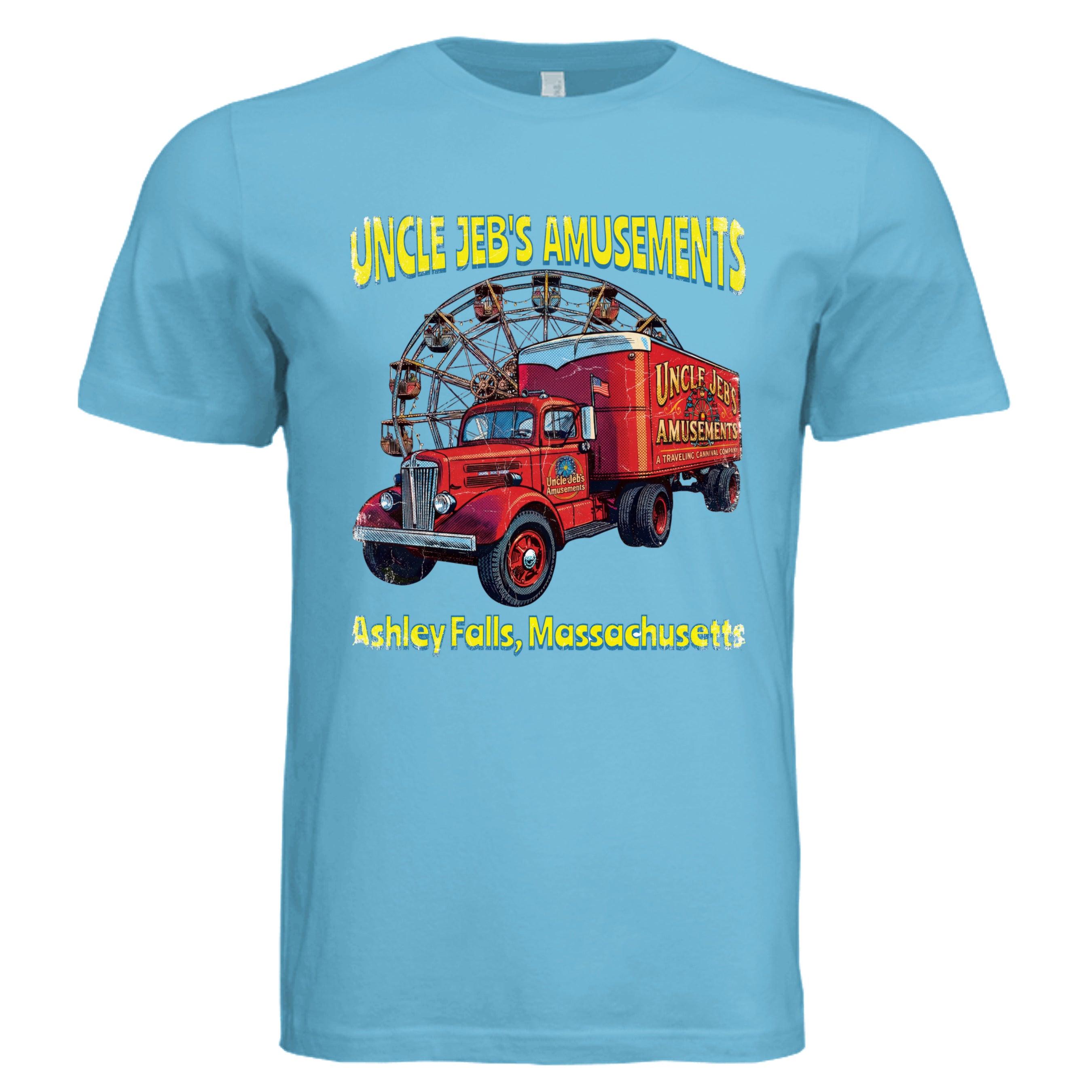 OCEAN BLUE - Uncle Jeb's retro graphic tee — Carz collection by Stu Borncat Creations