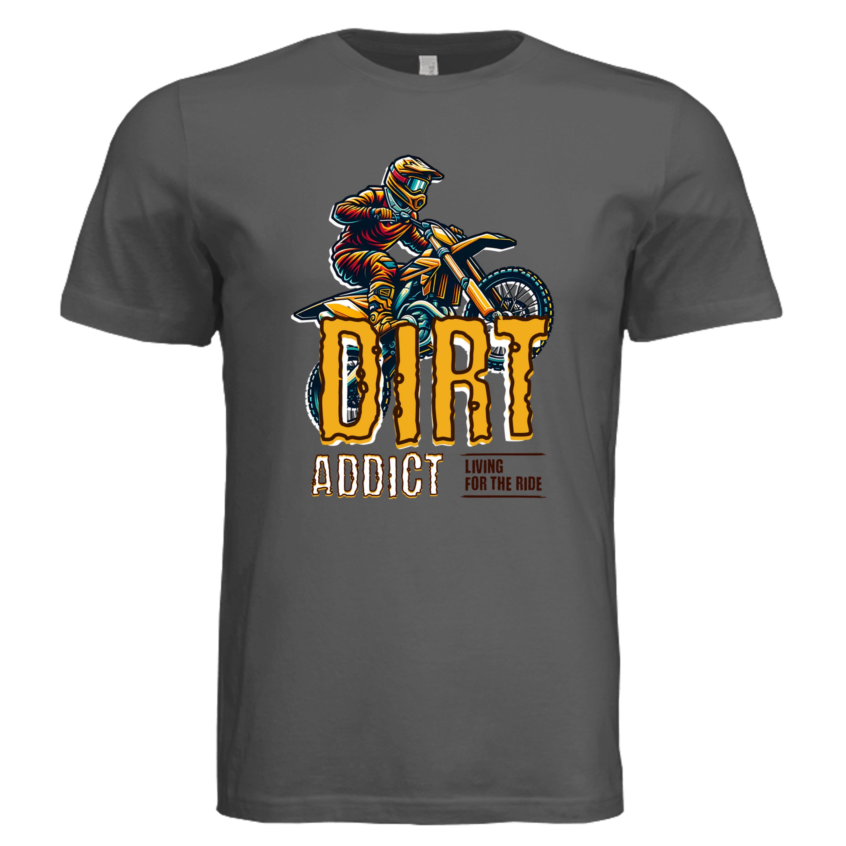 ASPHALT -  Dirt Addict graphic biker tee — Carz collection by Stu Borncat Creations