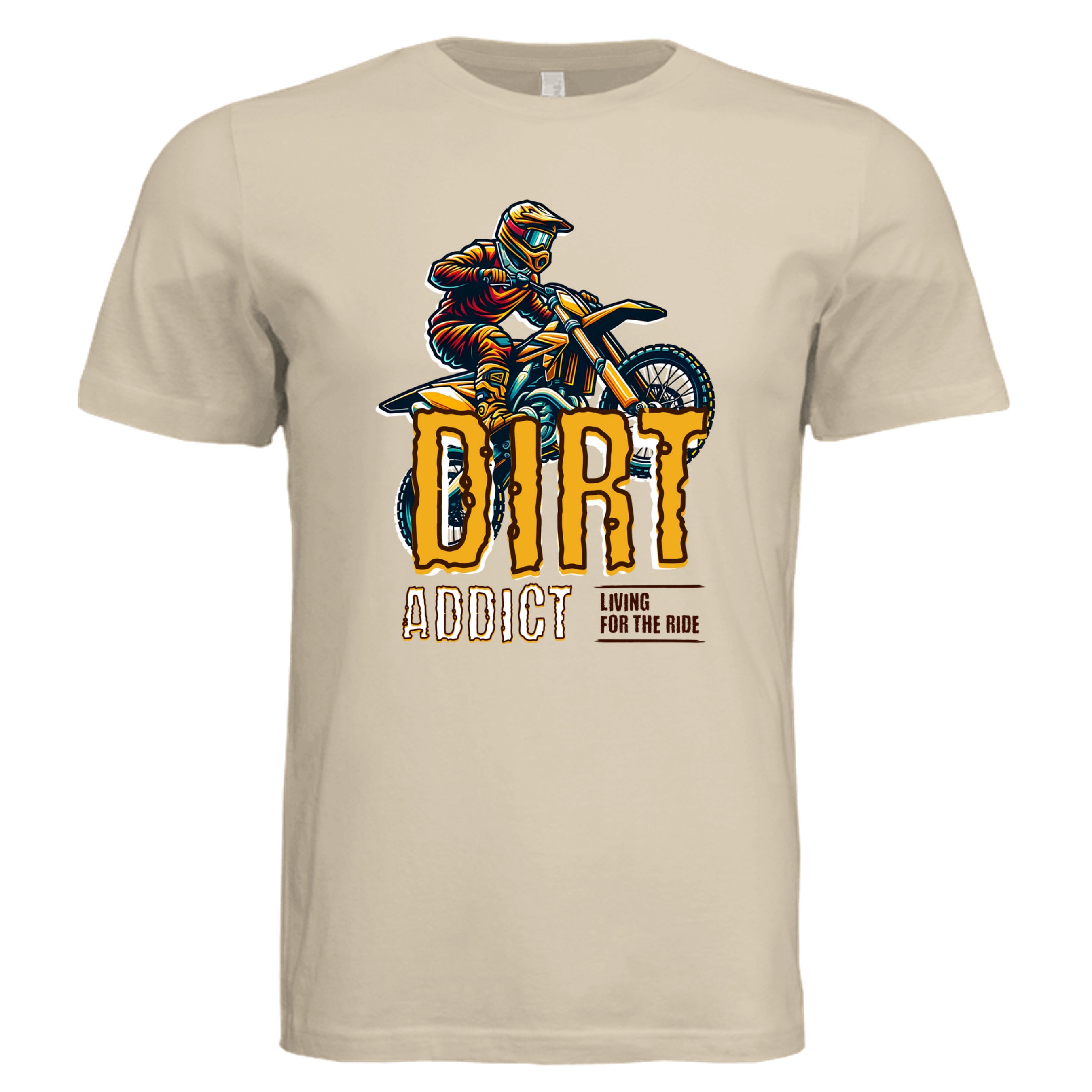 SOFT CREAM -  Dirt Addict graphic biker tee — Carz collection by Stu Borncat Creations