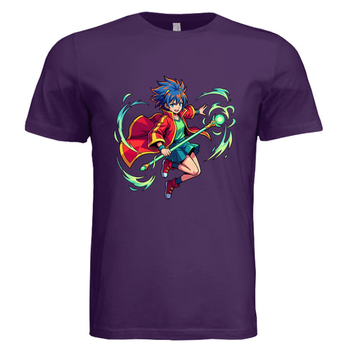 TEAM PURPLE - 3001C - FRONT- Anime graphic t-shirt design 7 — custom DTF print adult tee by Stu Borncat Creations, Berkshire County MA
