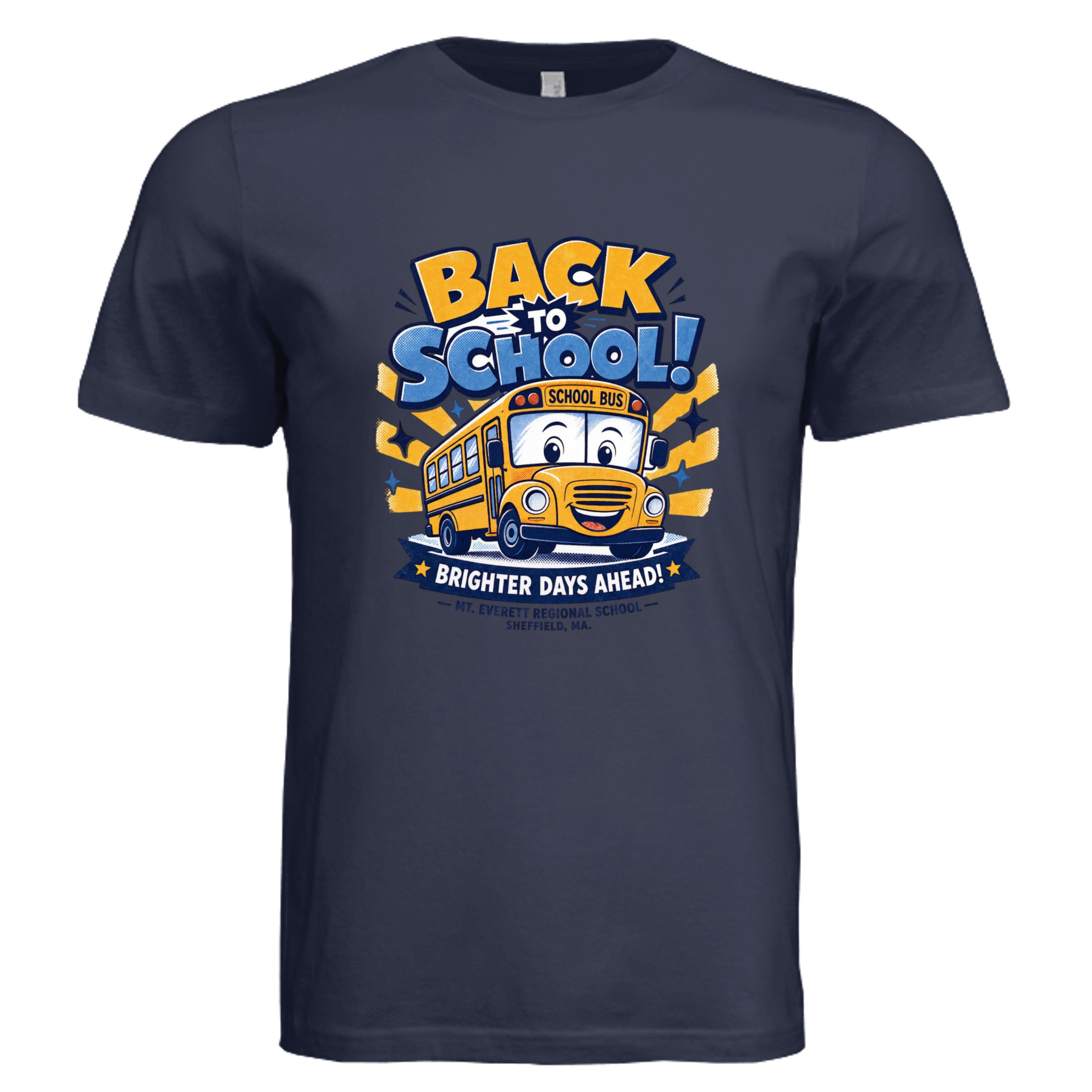 NAVY - 3001C - FRONT-Mt Everett Eagles Back to School adult graphic t-shirt  — school spirit apparel by Stu Borncat Creations