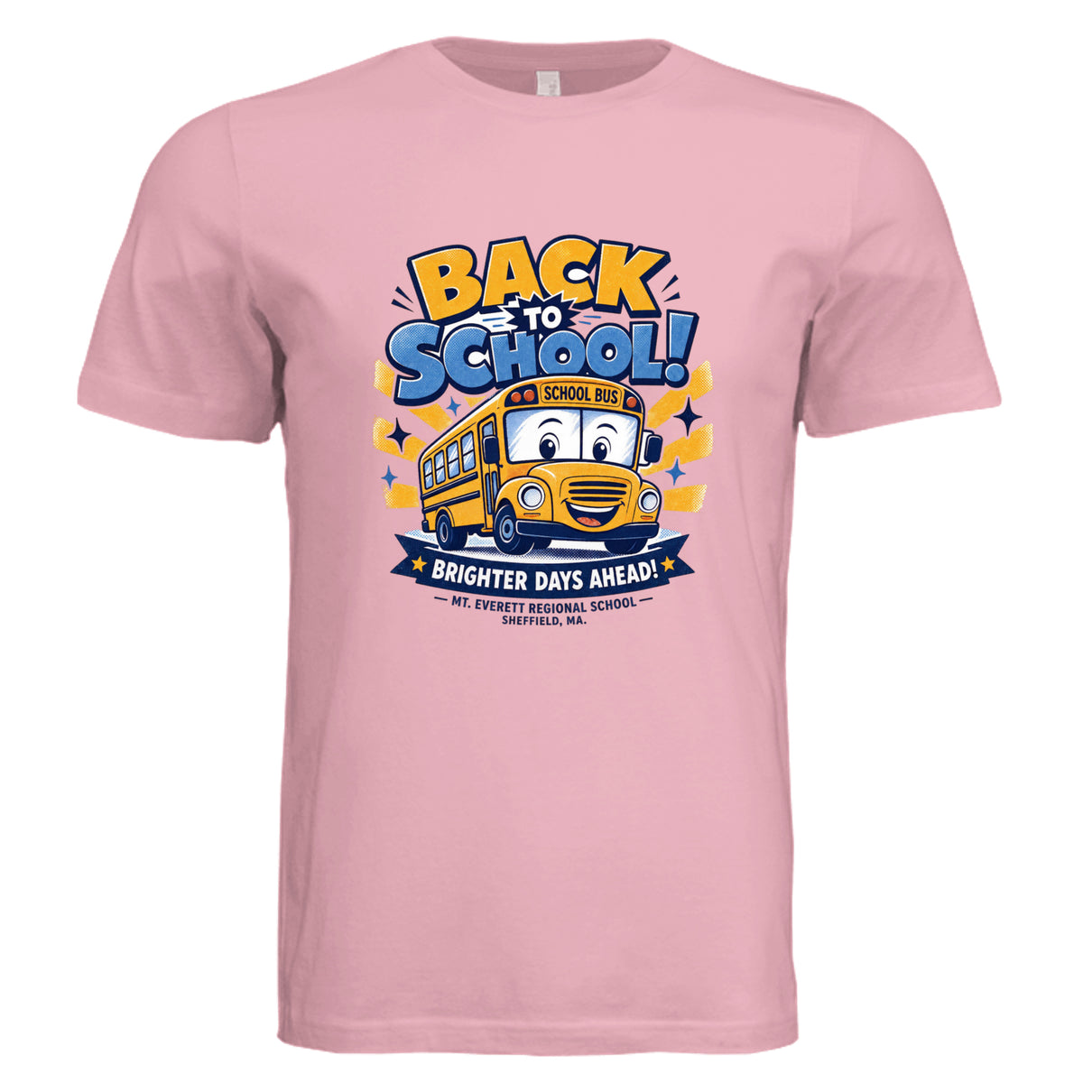 PINK - 3001C - FRONT-Mt Everett Eagles Back to School adult graphic t-shirt  — school spirit apparel by Stu Borncat Creations