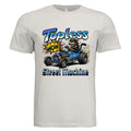 Vintage White - 3001C - FRONT— Street Machine comic car lovers graphic t-shirt — custom DTF print by Stu Borncat Creations