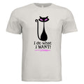Vintage White - 3001C - FRONT — I Do What I Want cat lovers graphic t-shirt — custom DTF print by Stu Borncat Creations