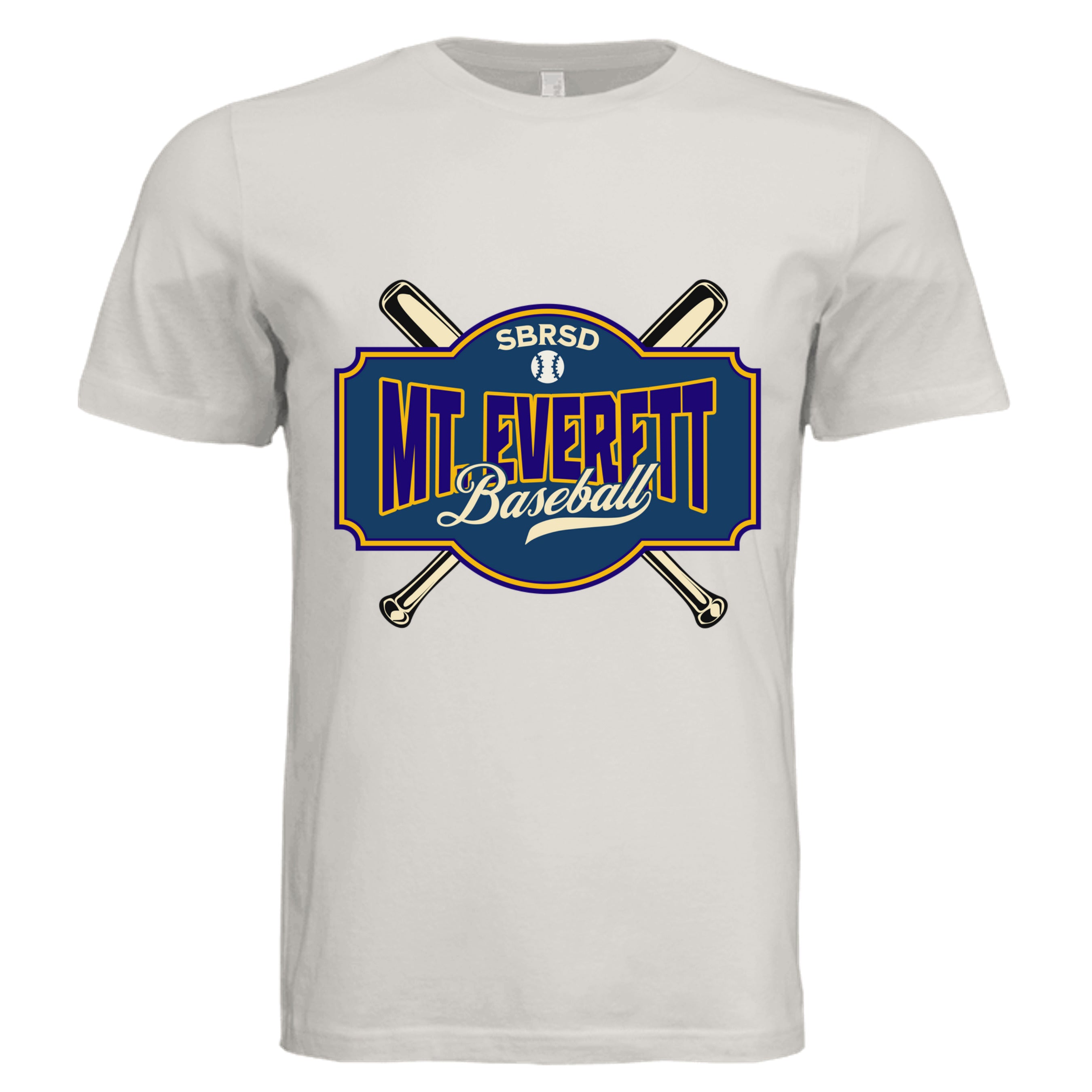 Vintage White - 3001C - FRONT-Mt Everett Eagles Baseball adult graphic t-shirt in Vintage White — school spirit apparel by Stu Borncat Creations