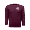 ndm:1342258- Maroon-Treyson Powersports graphic long sleeve t-shirt — front view, custom print-on-demand by Stu Borncat Creations