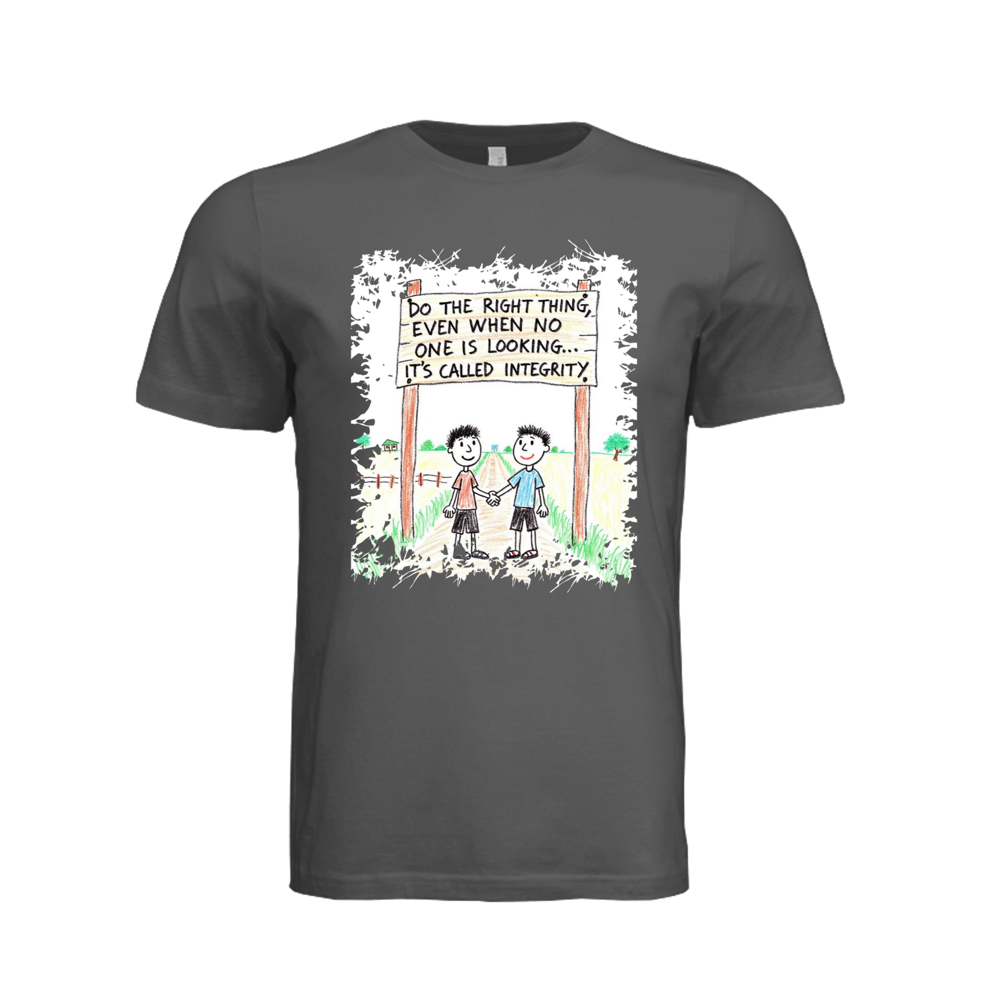 ndm:1344500-Asphalt -Front- Integrity custom graphic t-shirt — DTF print adult tee by Stu Borncat Creations, Berkshire County MA