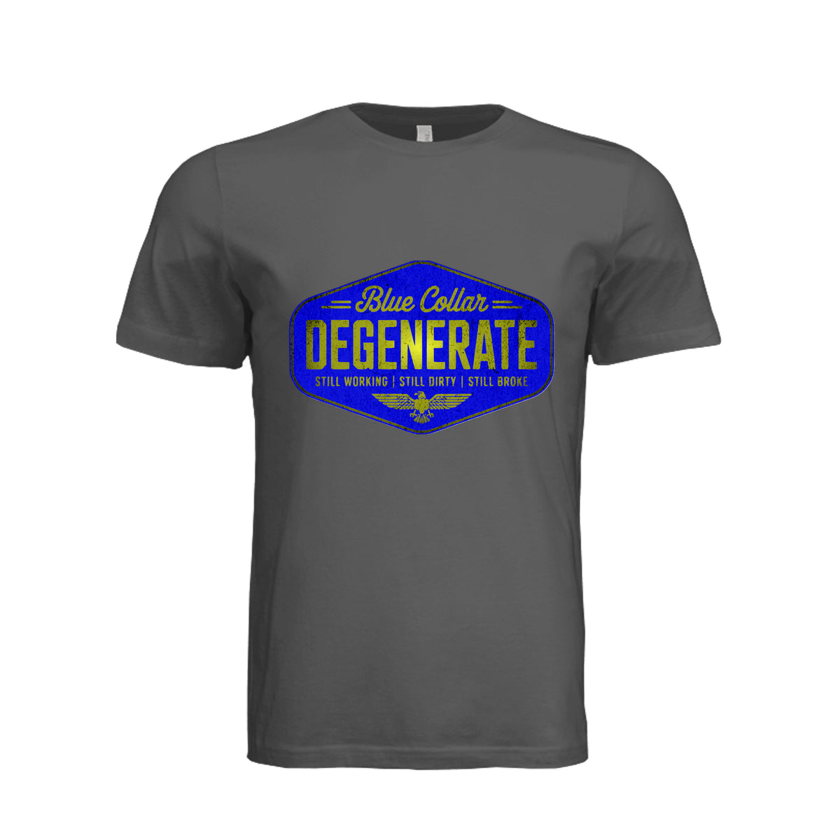 ndm:1345362-Asphalt- Front- Degenerate custom graphic t-shirt — DTF print adult tee by Stu Borncat Creations, Berkshire County MA