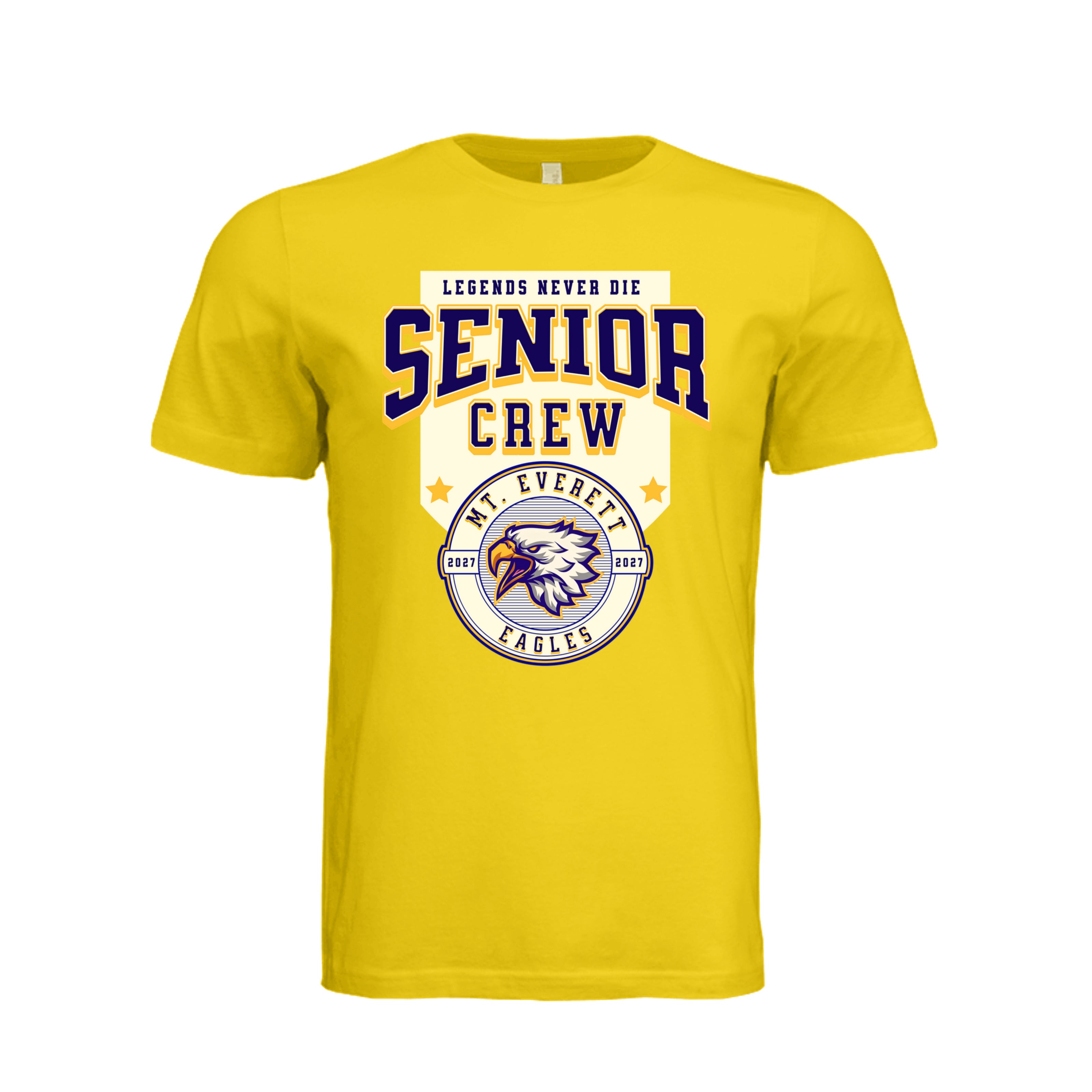 ndm:1346159- Gold- Mt Everett Eagles Senior Crew graphic t-shirt — school spirit apparel by Stu Borncat Creations