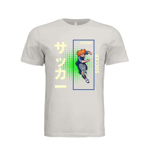 ndm:1347509-Vintage White-Front- Sport soccer girl graphic t-shirt — custom DTF print adult tee by Stu Borncat Creations