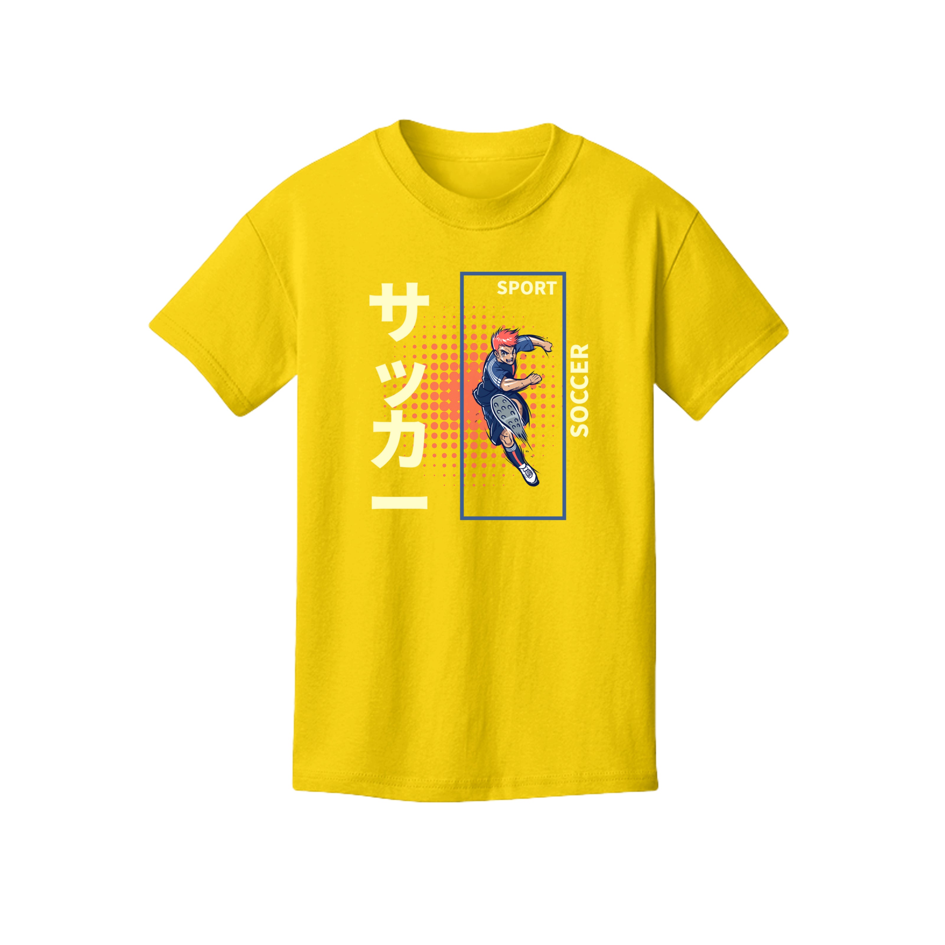 ndm:1348497- Gold- Sport soccer boy kids graphic t-shirt — custom DTF print by Stu Borncat Creations, 