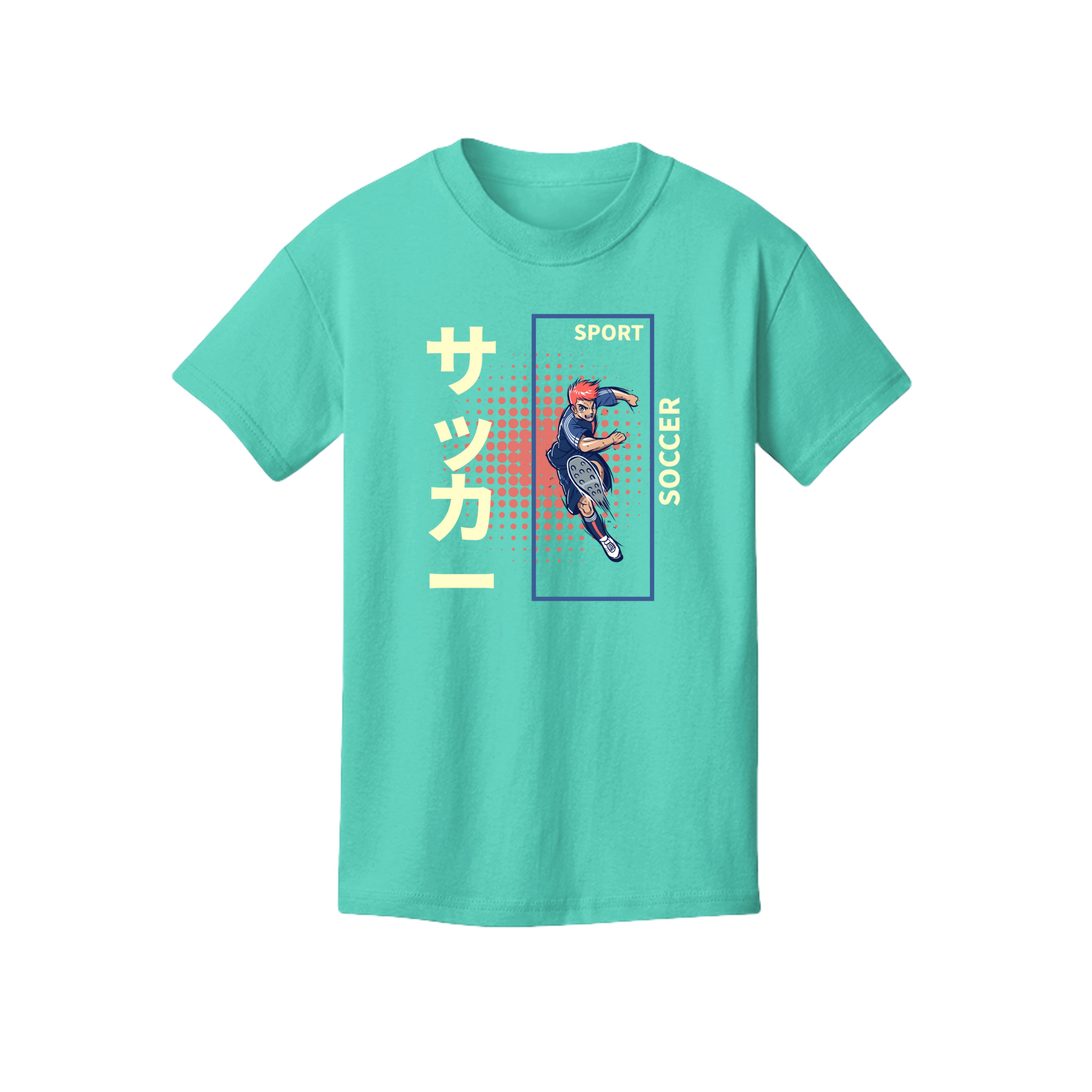 ndm:1348499- Teal- Sport soccer boy kids graphic t-shirt — custom DTF print by Stu Borncat Creations
