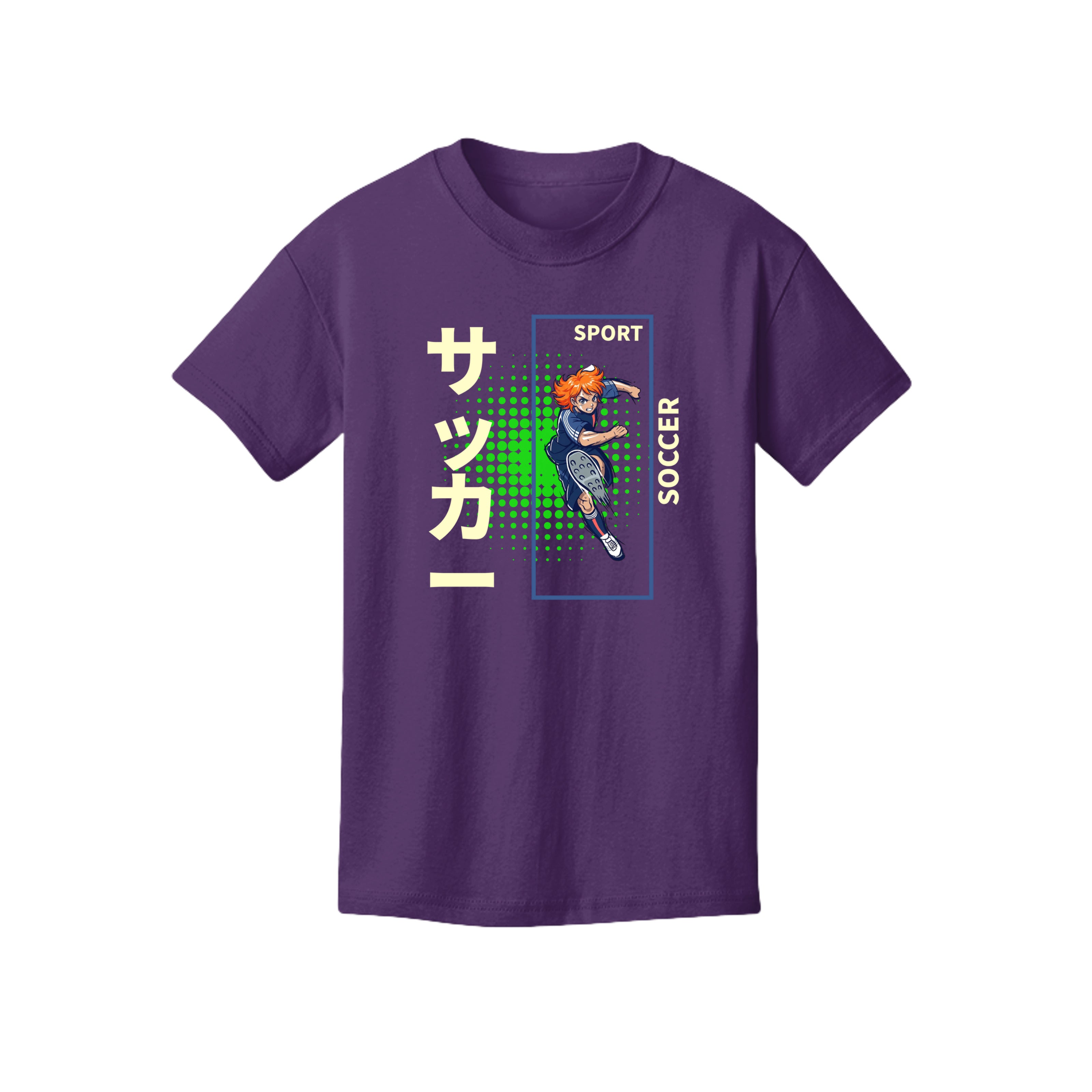ndm:1348794- Purple-  Sport soccer girl kids graphic t-shirt — custom DTF print by Stu Borncat Creations