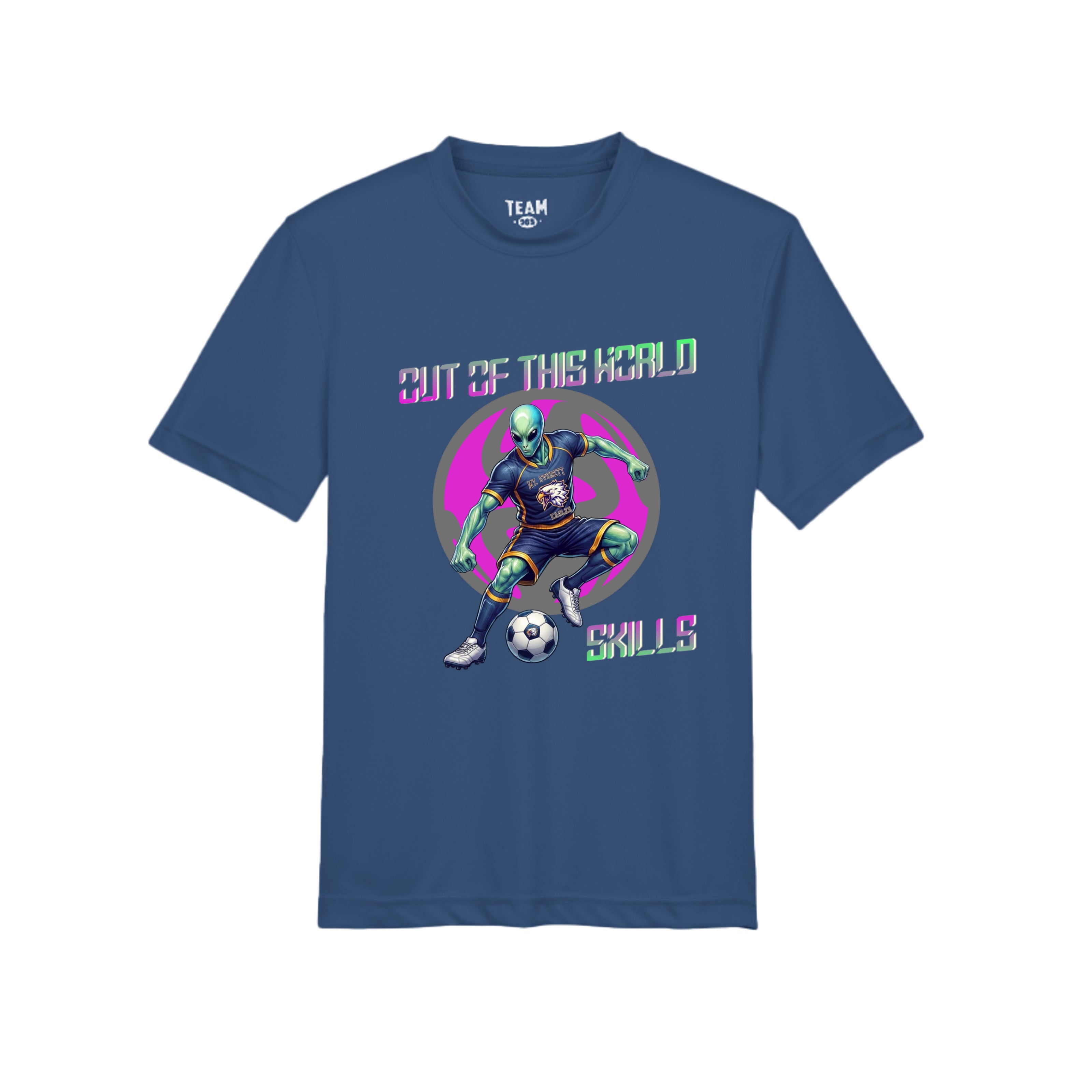 ndm:1349770- Navy-Mt Everett Eagles Out of This World kids graphic t-shirt — school spirit apparel by Stu Borncat Creations,