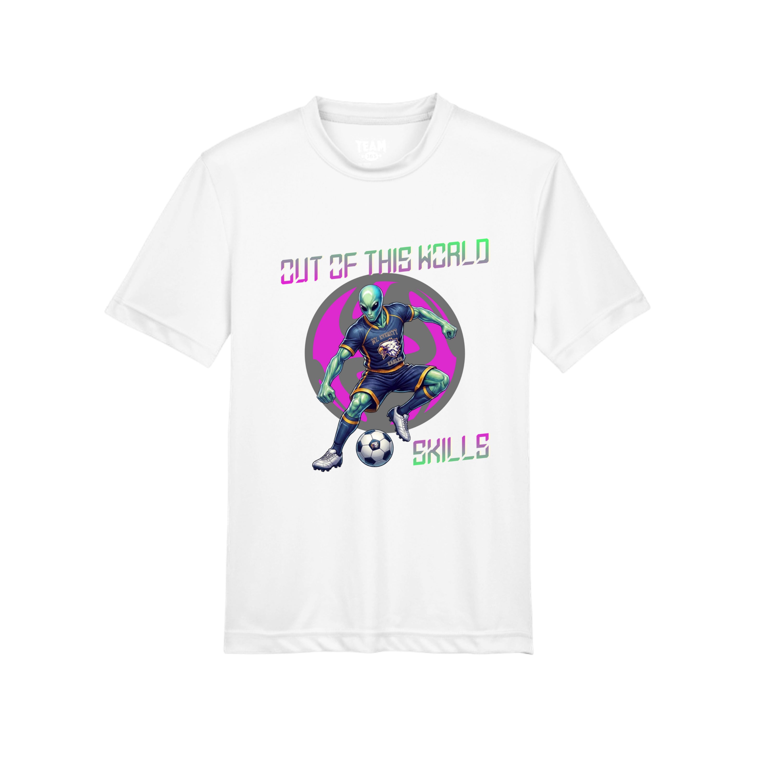 ndm:1349774-White-Mt Everett Eagles Out of This World kids graphic t-shirt — school spirit apparel by Stu Borncat Creations, 