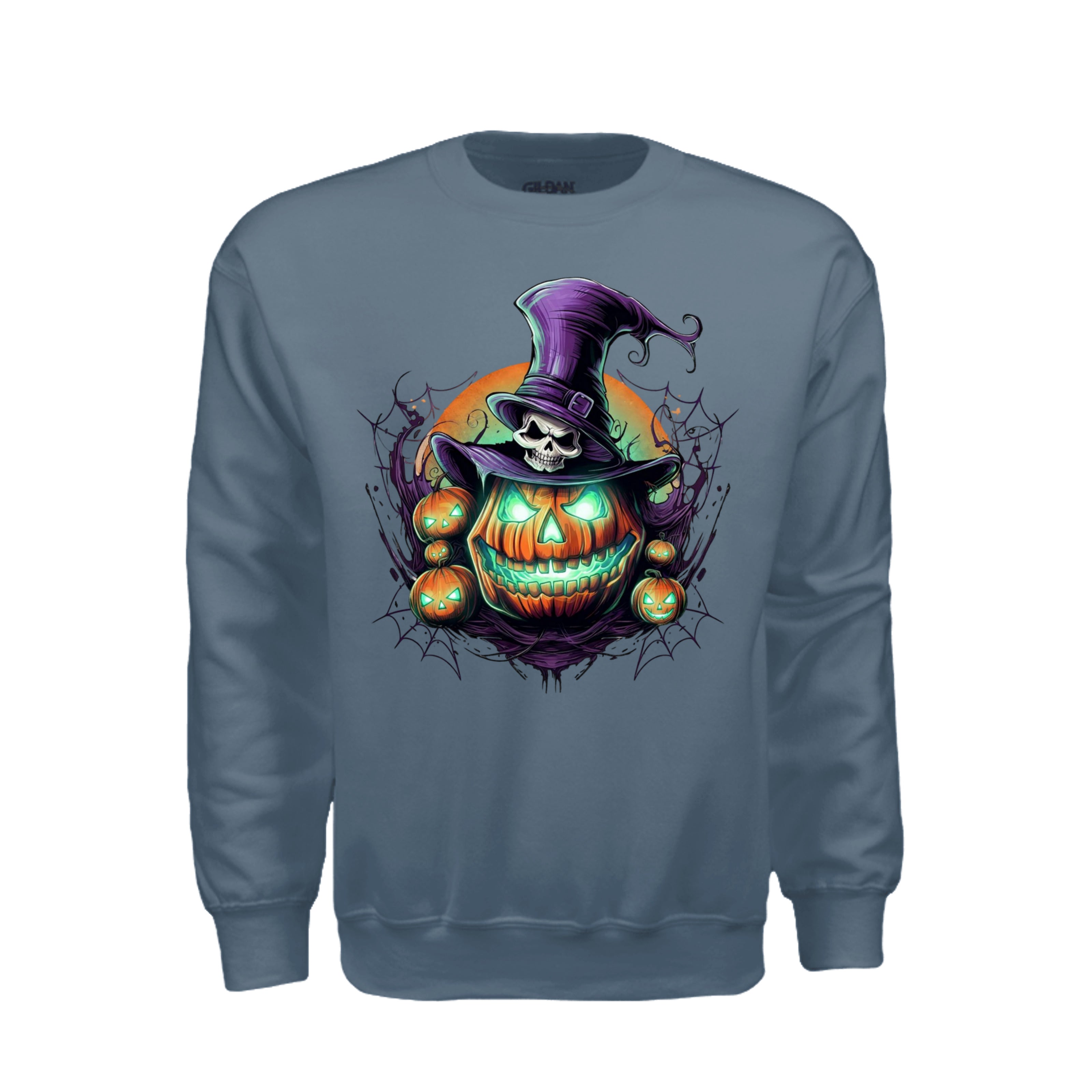 ndm:1424900 — Spooky graphic Halloween adult crewneck sweatshirt — spooky season apparel by Stu Borncat Creations