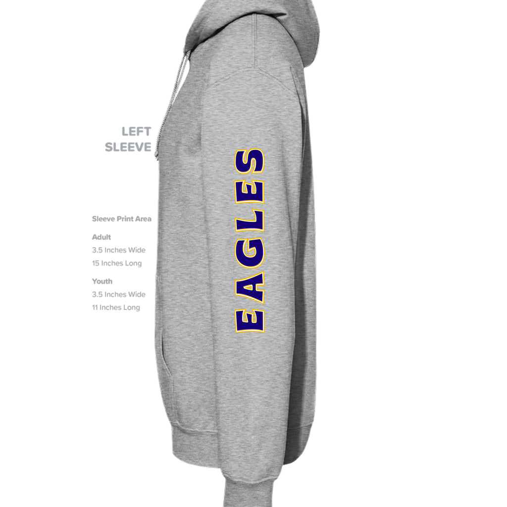 ndm:1425548 — Mt Everett Eagles Unleash the Power kids hoodie — school spirit apparel by Stu Borncat Creations
