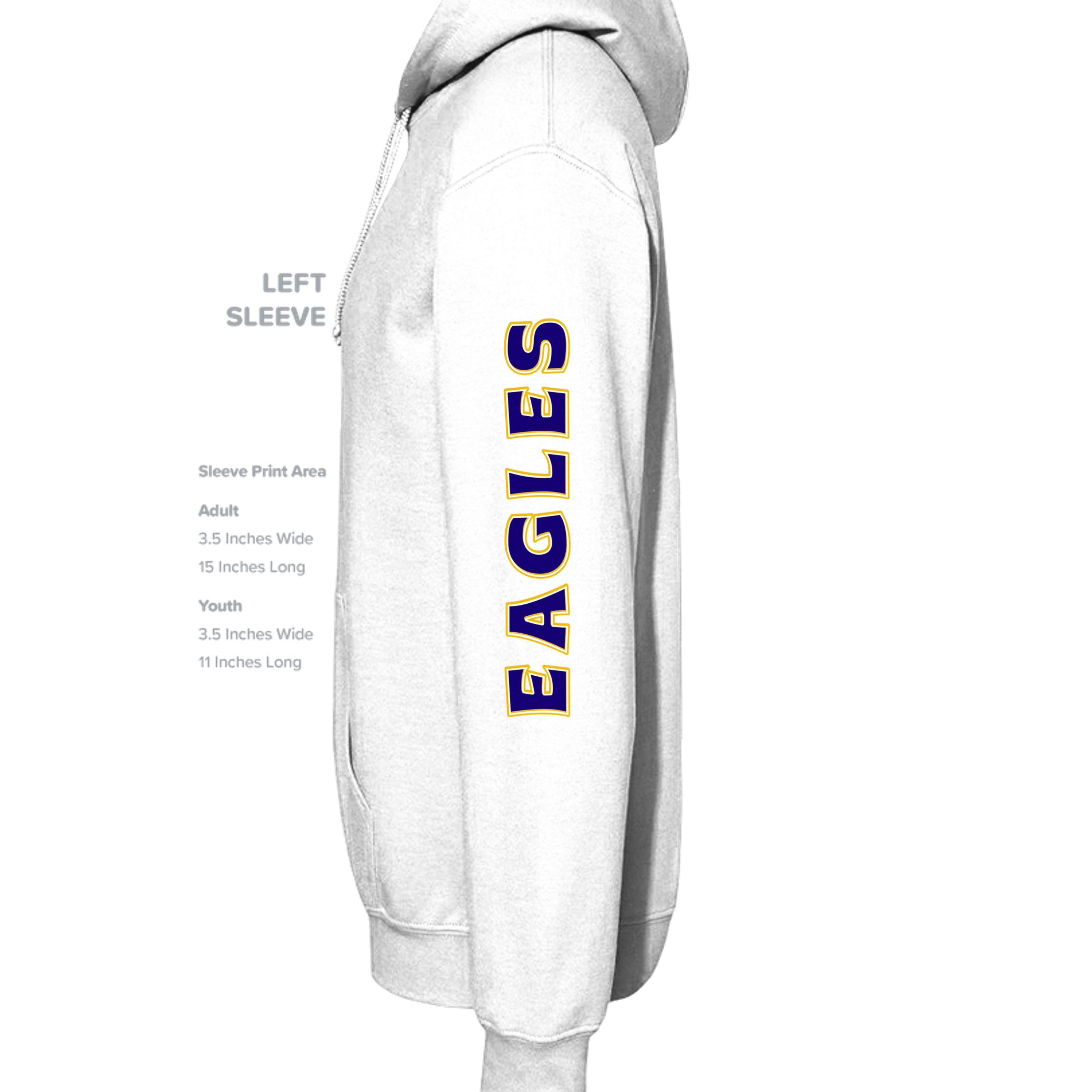ndm:1425551 — Mt Everett Eagles Unleash the Power kids hoodie — school spirit apparel by Stu Borncat Creations