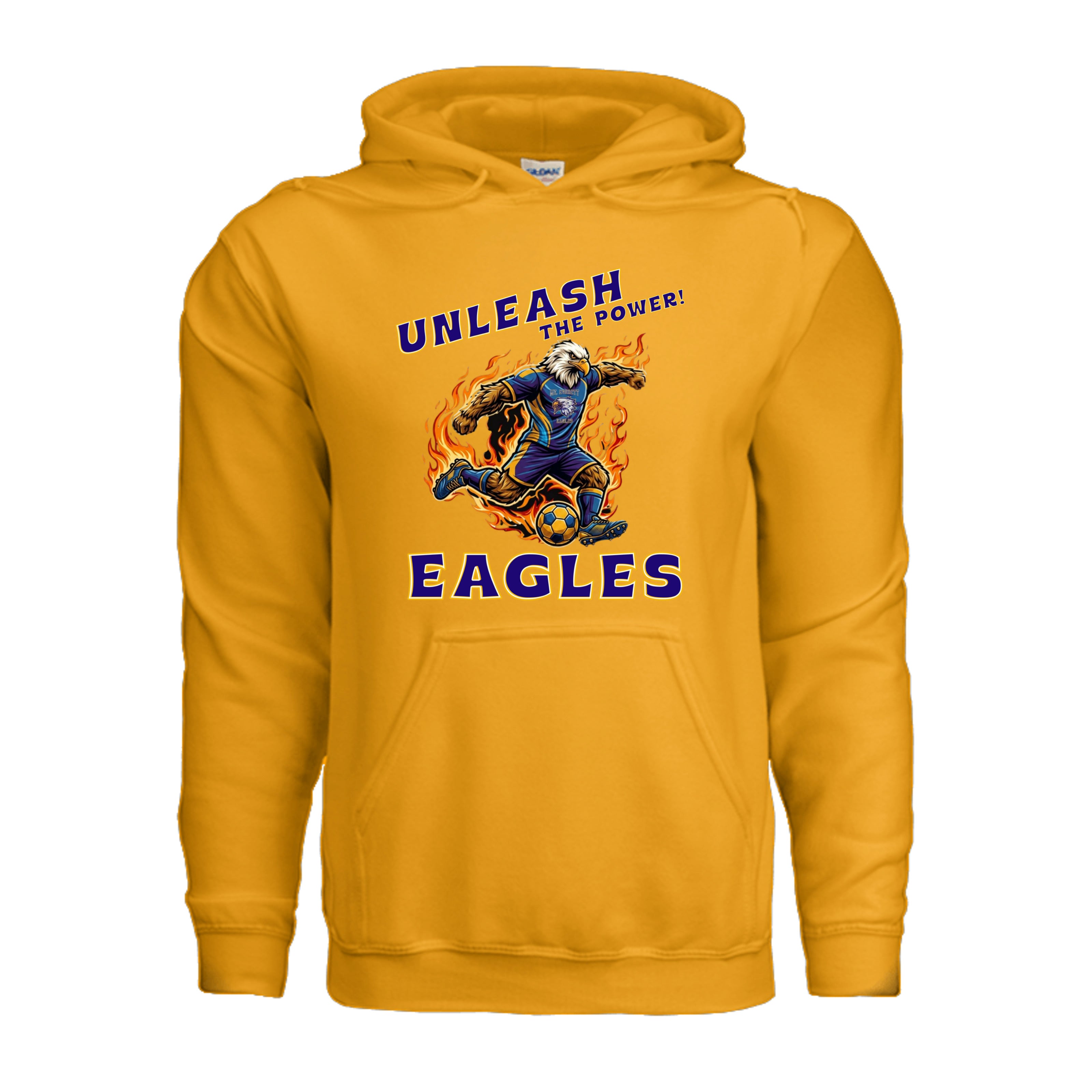 ndm:1425814 — Mt Eagles Unleash the Power adult hoodie — school spirit apparel by Stu Borncat Creations