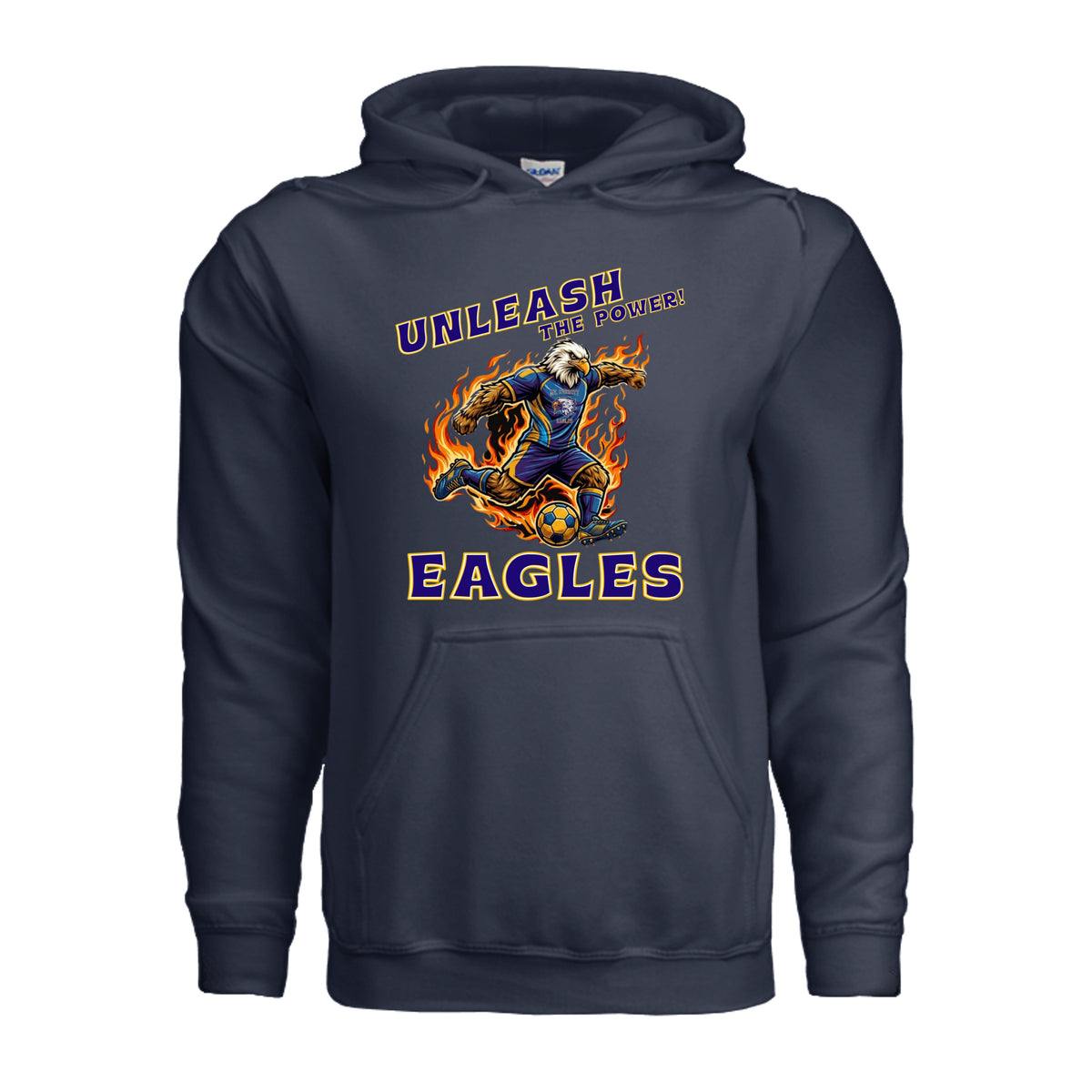 ndm:1425817 — Mt Eagles Unleash the Power adult hoodie — school spirit apparel by Stu Borncat Creations