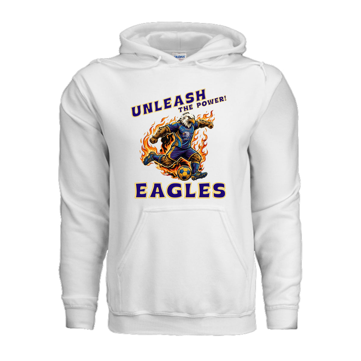 ndm:1425823 — Mt Eagles Unleash the Power adult hoodie — school spirit apparel by Stu Borncat Creations
