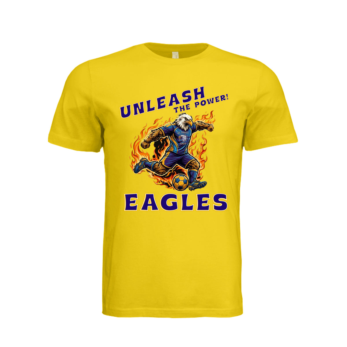 ndm:1425960 — Mt Eagles Unleash the Power adult graphic t-shirt — school spirit apparel by Stu Borncat Creations